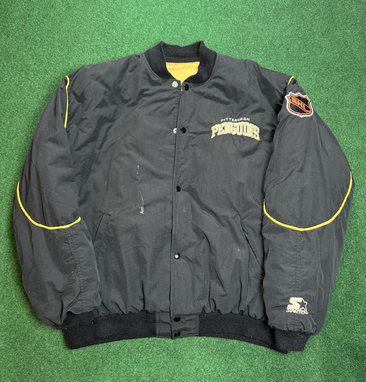 NHL × Starter × Vintage Pittsburgh Penguins Back To Back Stanley Cup Starter Jacket Size US XL / EU 56 / 4 - 3 Thumbnail