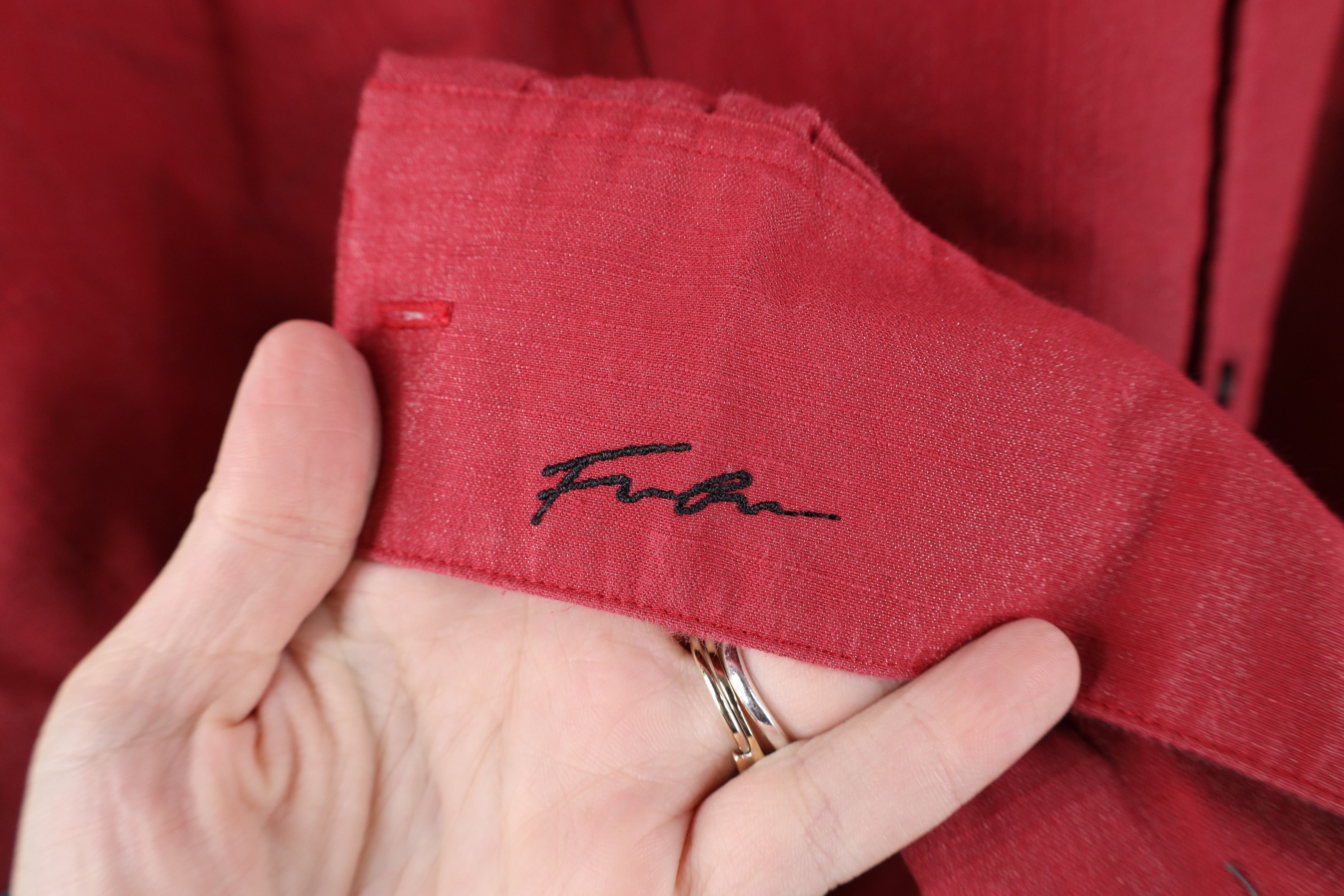 Fubu Vintage 90s Y2K FUBU Metallic Collared Button Shirt Red Size US L / EU 52-54 / 3 - 4 Thumbnail