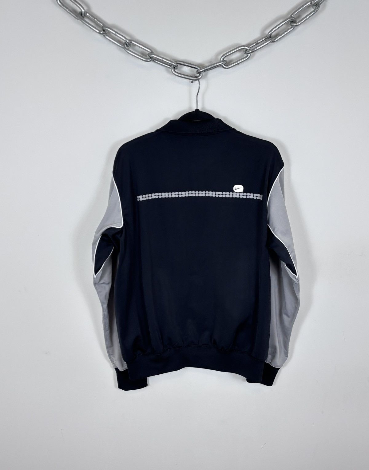 Nike Vintage Nike Y2K Swoosh Gray Retro Full Zip Track Top Jacket Size US M / EU 48-50 / 2 - 2 Thumbnail