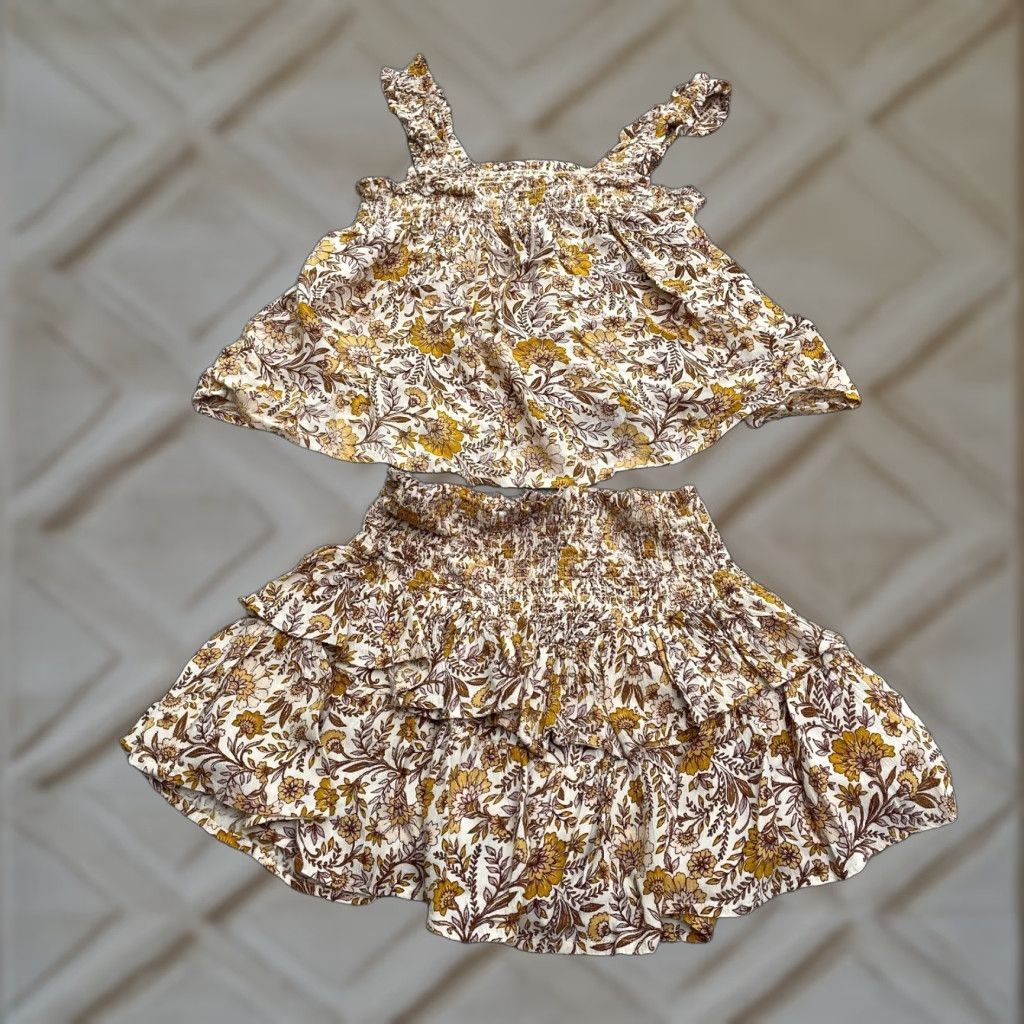 AQUA Aqua 2 Piece Floral Crop Top Skirt Summer Outfit Womens XS Multicolor Bohemian Size XS / US 0-2 / IT 36-38 - 1 Thumbnail