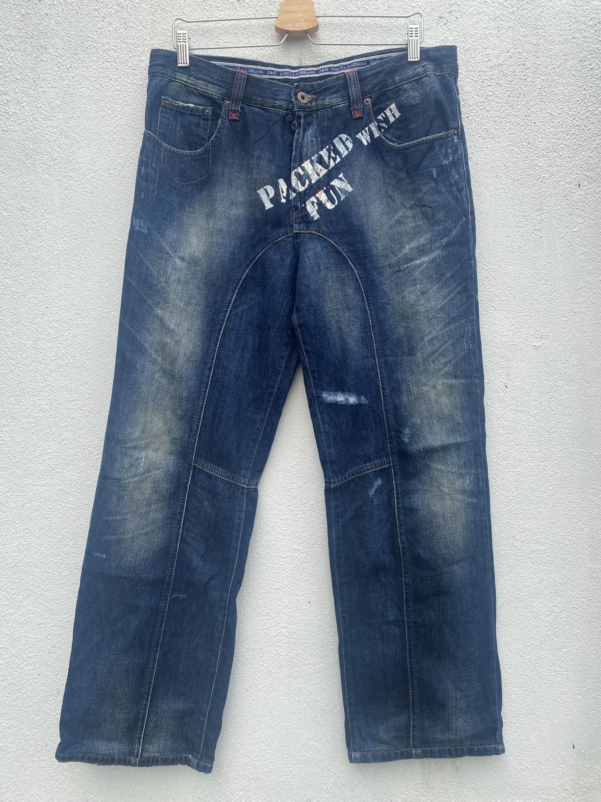 Dolce & Gabbana RARE For JAPAN only! Dolce & Gabbana “Packed With Fun” Jeans Size US 34 / EU 50 - 1 Thumbnail