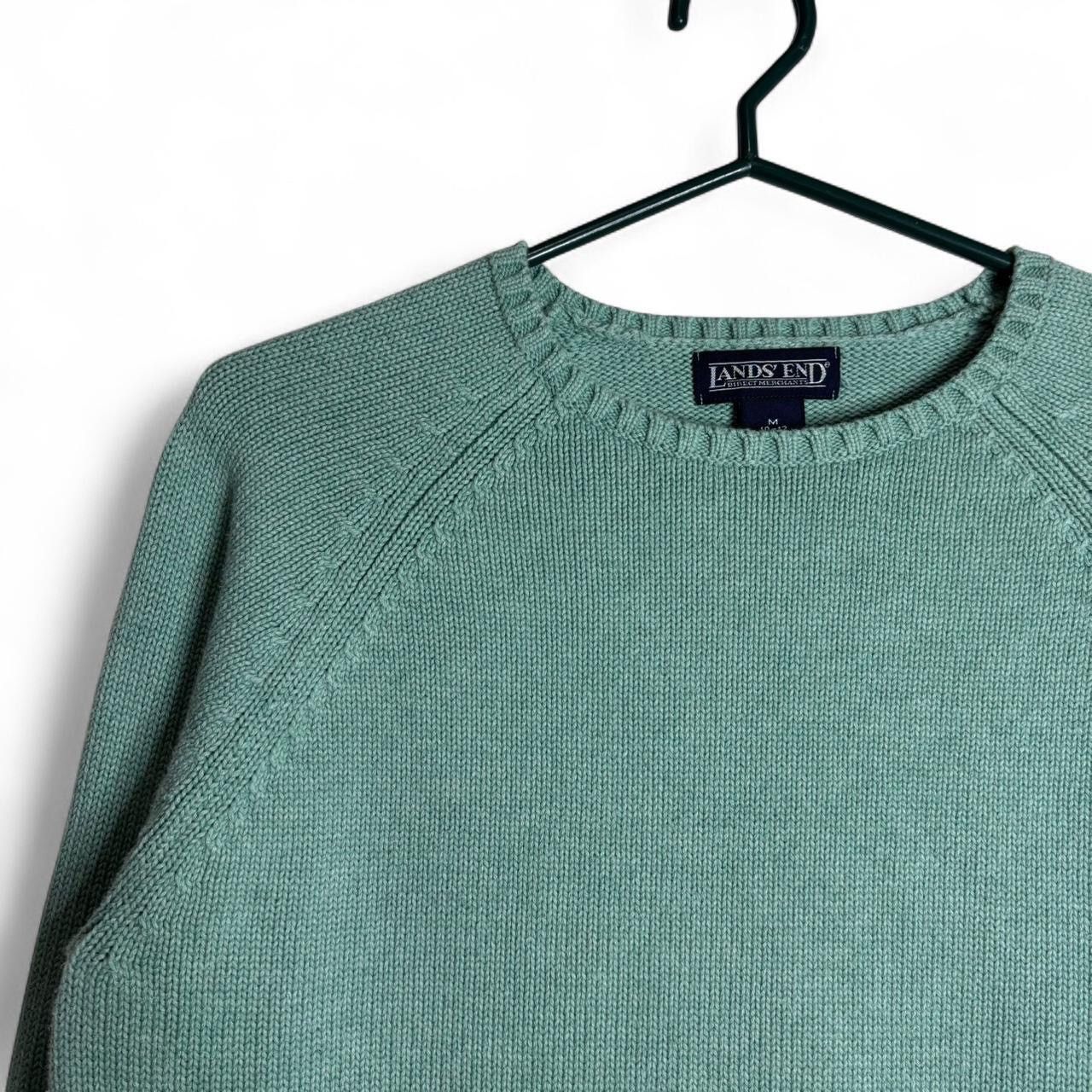 Lands' End Vintage Mint Green Knit Sweater - Women's Medium Size US M / EU 48-50 / 2 - 2 Thumbnail