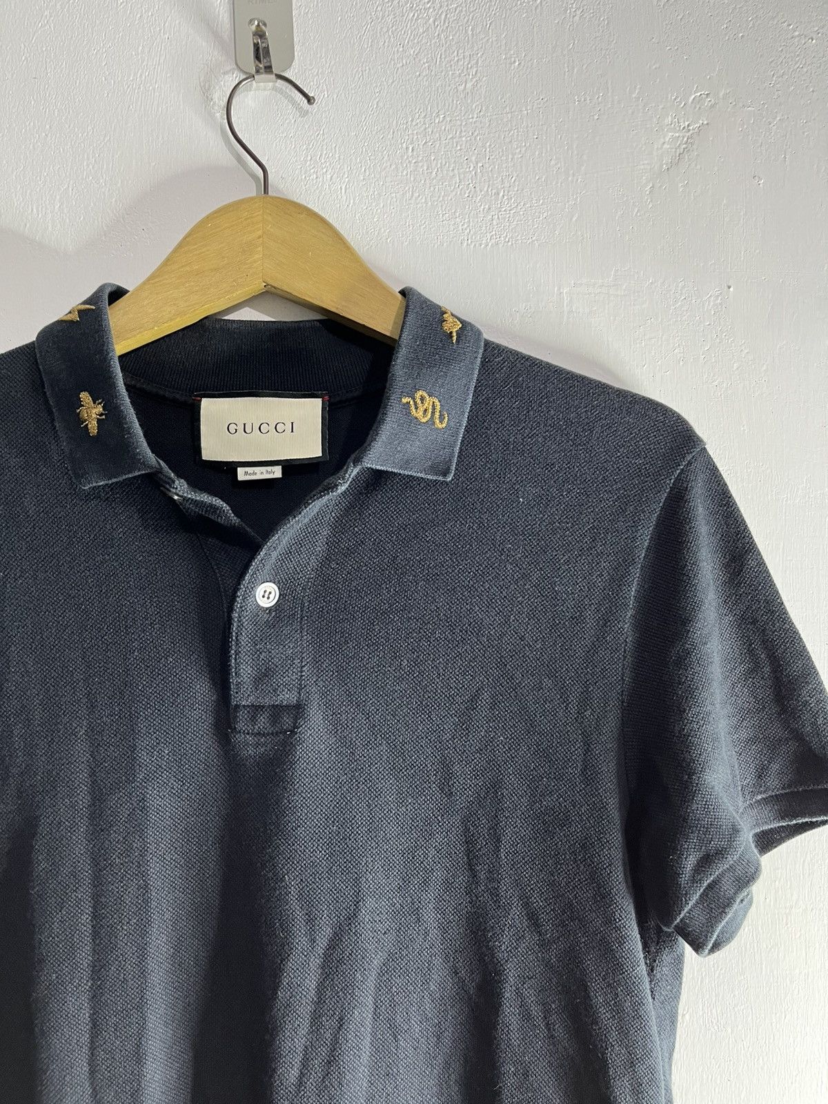 Gucci Black cotton embroidered gold polo shirt Size US S / EU 44-46 / 1 - 3 Thumbnail