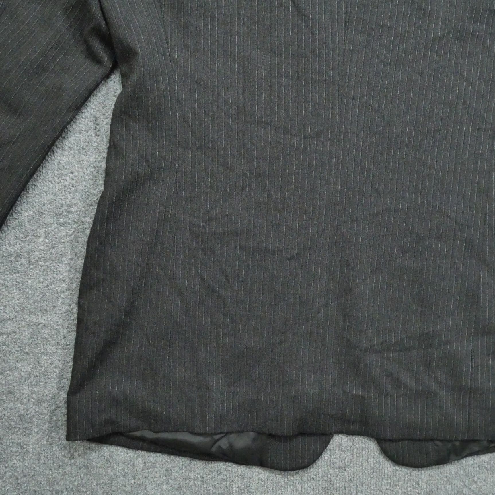 Emporio Armani VINTAGE Emporio Armani Jacket Blazer Mens 46 Grey Black Striped Made In Italy Size 46R - 7 Thumbnail