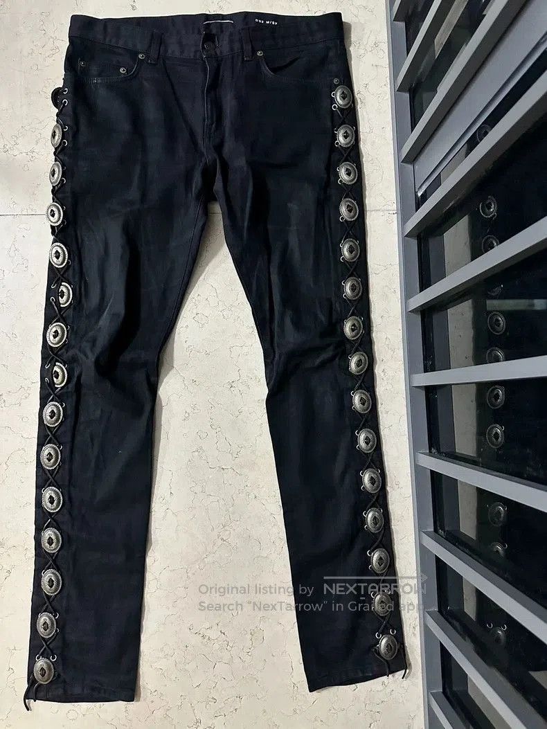 Saint Laurent Paris Saint Laurent Paris Woven silver buckle jeans. Size US 32 / EU 48 - 1 Thumbnail