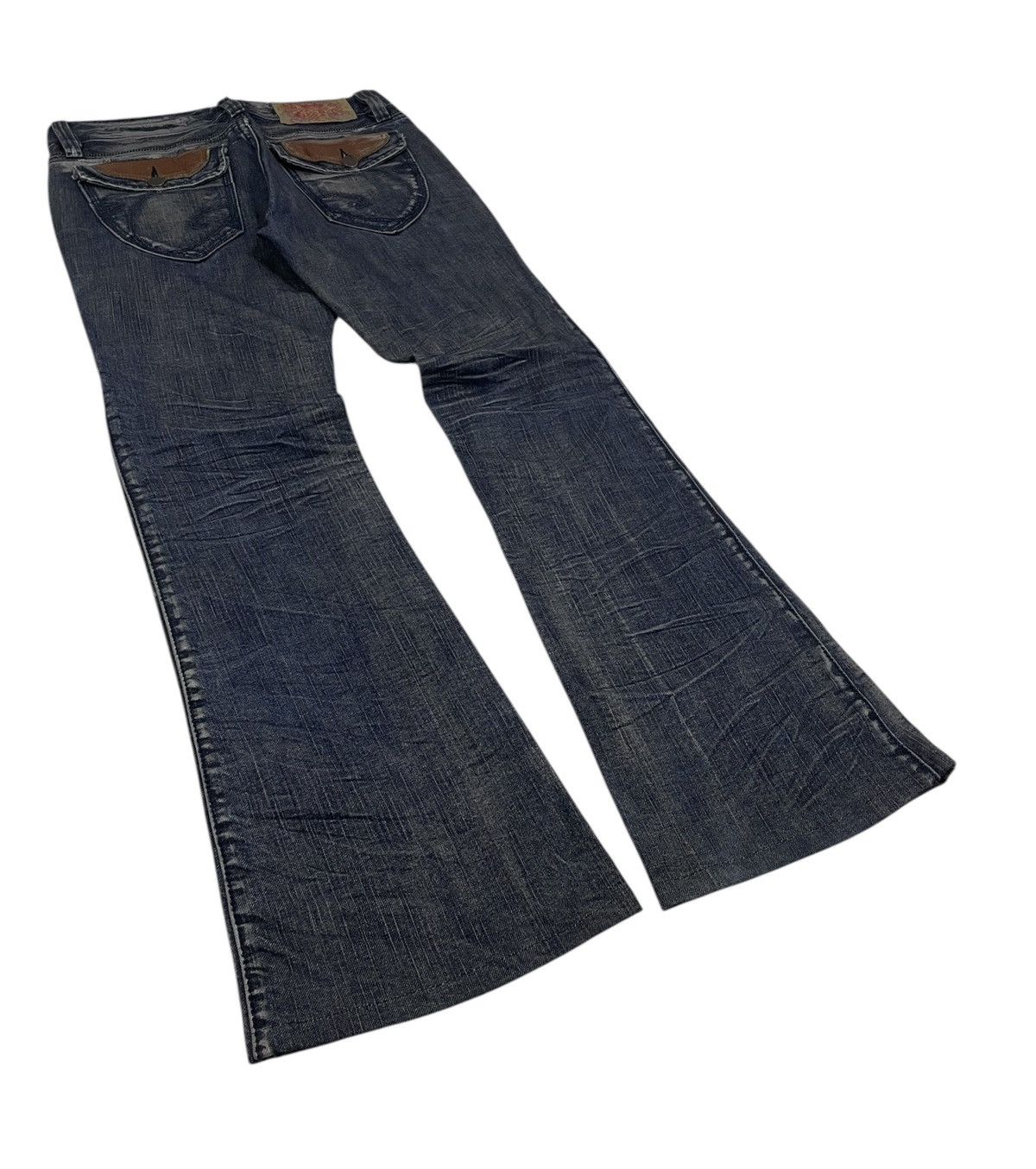 Hysteric Glamour × Japanese Brand × Tornado Mart Casva Japan Leather Pockets Flare Jeans Size US 30 / EU 46 - 2 Thumbnail