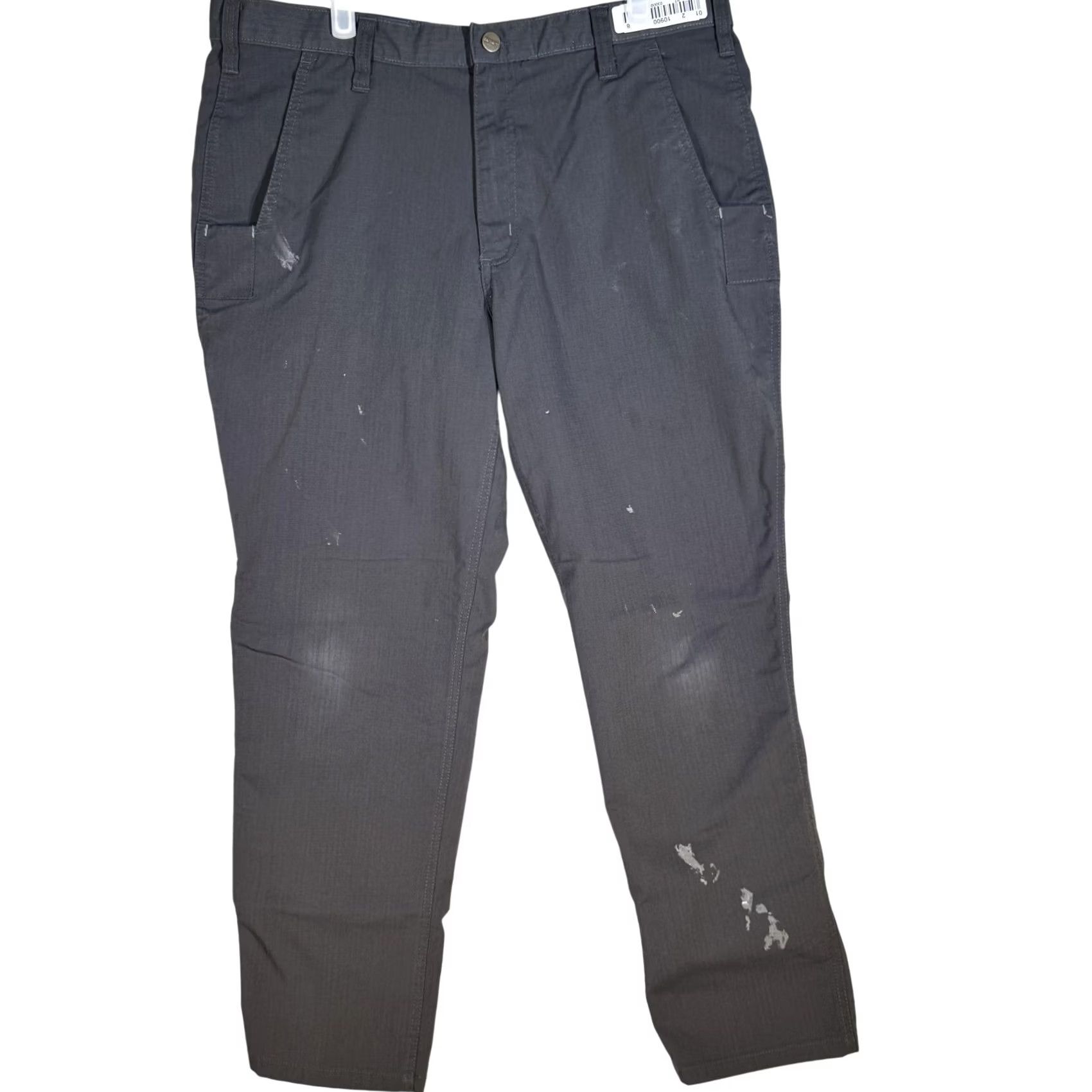 Carhartt Carhartt Pants Mens 36x30 Gray Ripstop Relaxed Fit Work Zip Pocket Distressed Size US 33 - 2 Thumbnail
