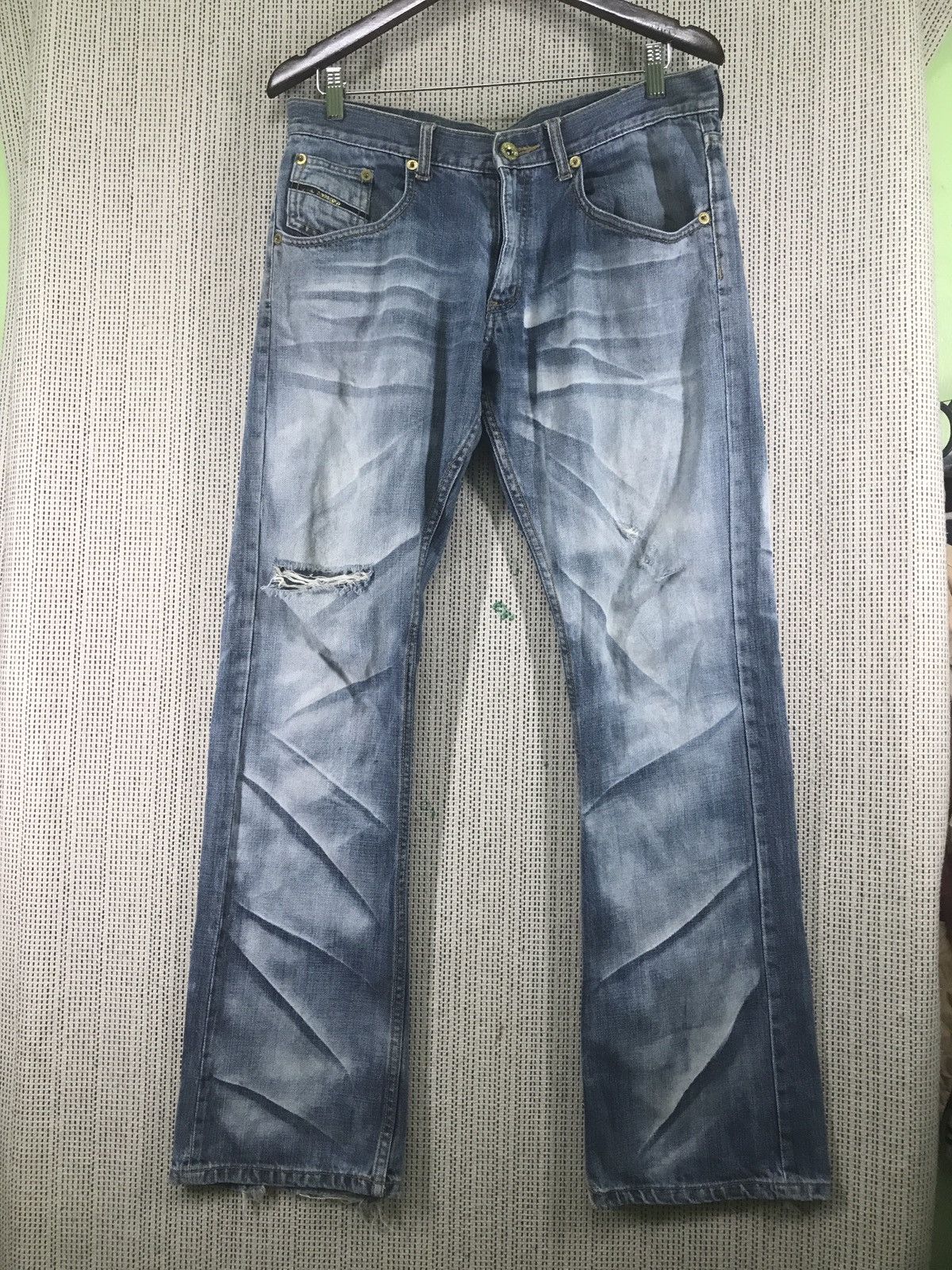 If Six Was Nine × Japanese Brand ‼️‼️distressed gold line APESTEIN very rare Size US 34 / EU 50 - 1 Thumbnail