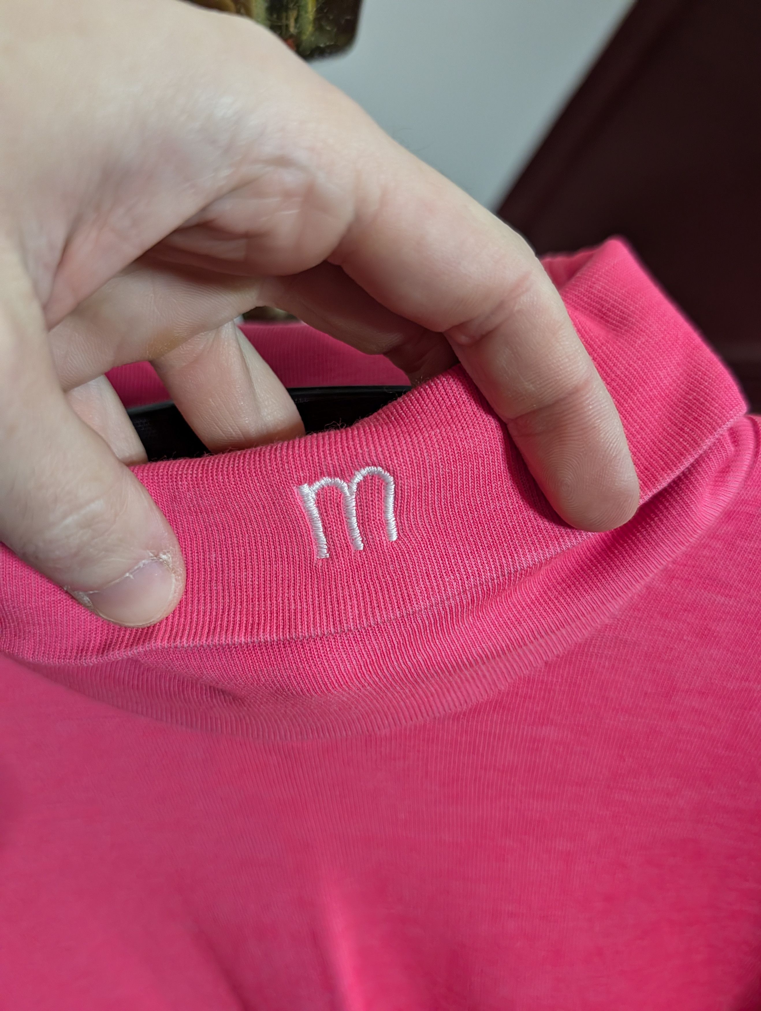 Vintage MASER Pink roll neck ribbed logo sweater 80s ski brand Size M / US 6-8 / IT 42-44 - 3 Thumbnail