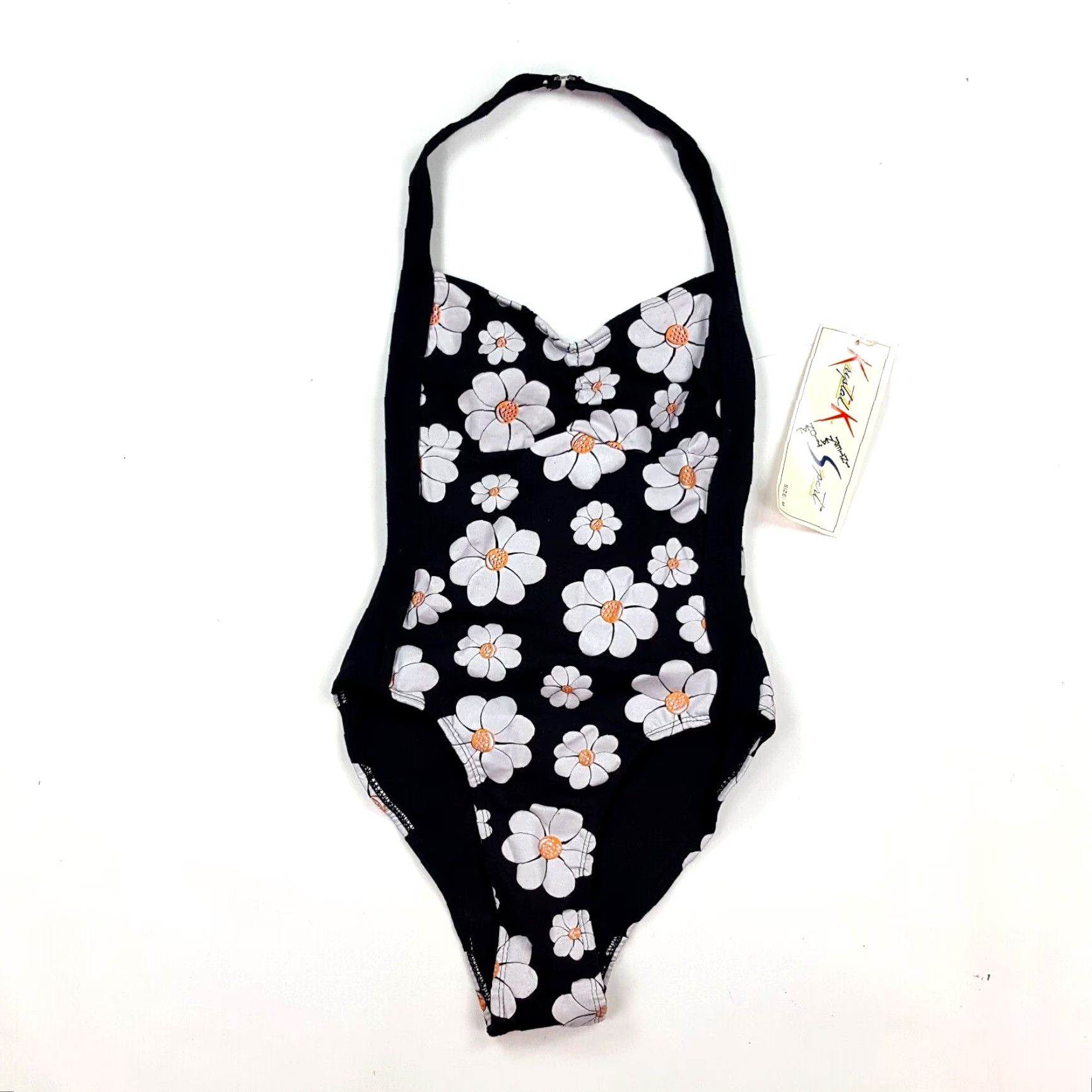 Sunflower VINTAGE Krystal K International Sunflower Halter One Piece Bikini Women M Black Floral 80s Beach Retro Hippie Flower Top Size M / US 6-8 / IT 42-44 - 2 Thumbnail