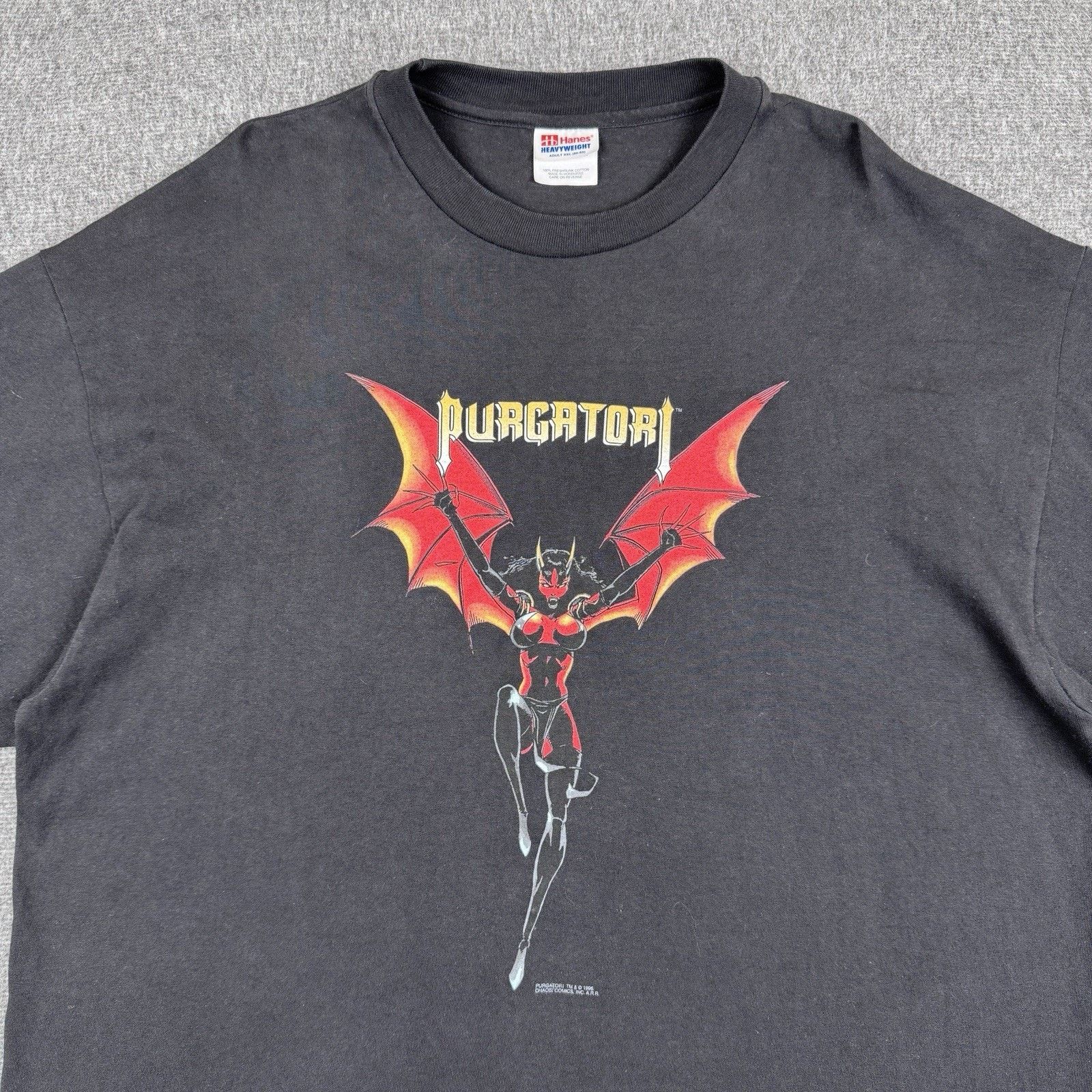 Hanes Vintage Purgatori T-Shirt Men’s XXL Black Chaos Comics Size US XXL / EU 58 / 5 - 3 Thumbnail