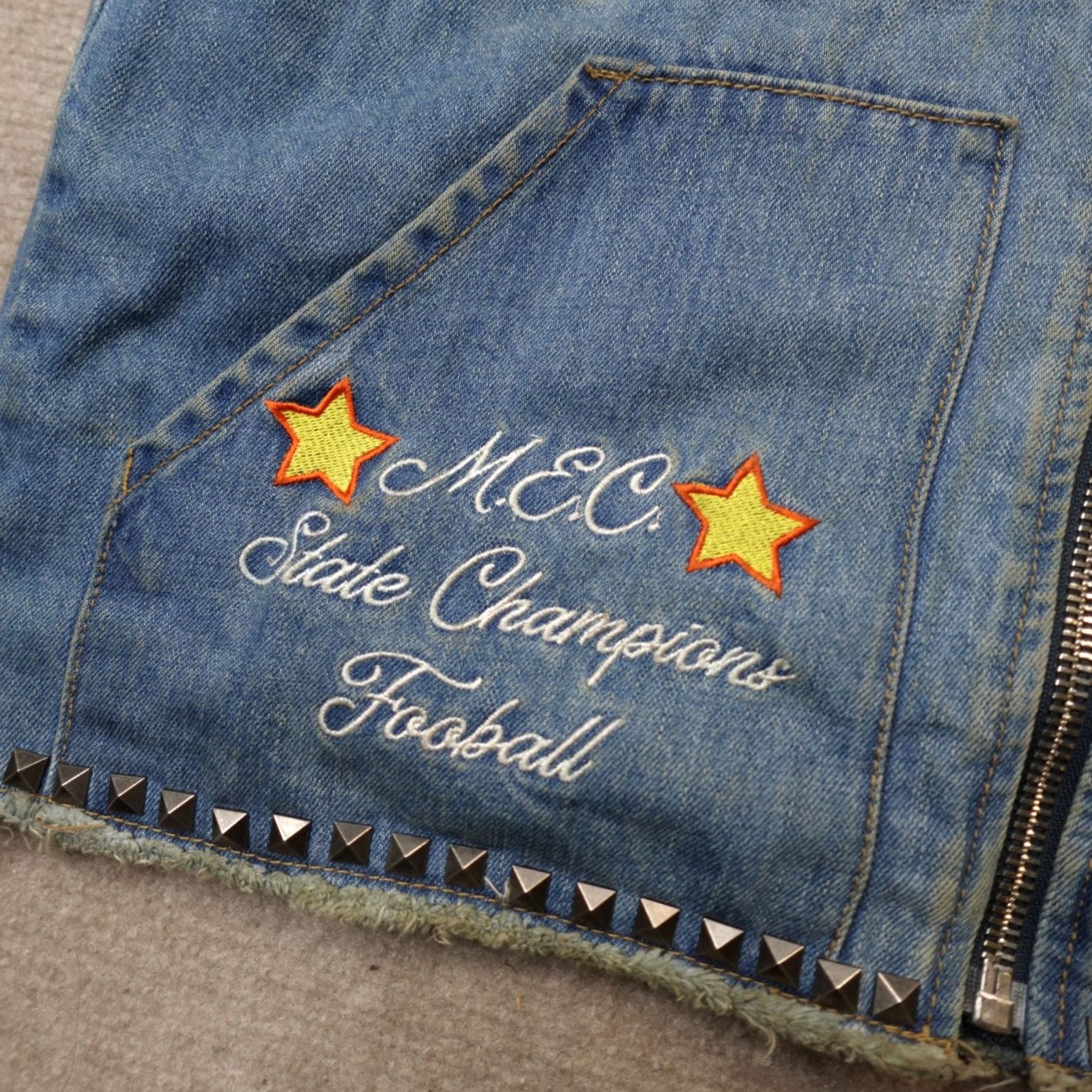 Doublet Valabasas Vest Jacket L Blue Denim Full Zip Double Sided Men Regular Size L Vest Denim Blue Full Zip Biker Style */} Size US L / EU 52-54 / 3 - 3 Thumbnail