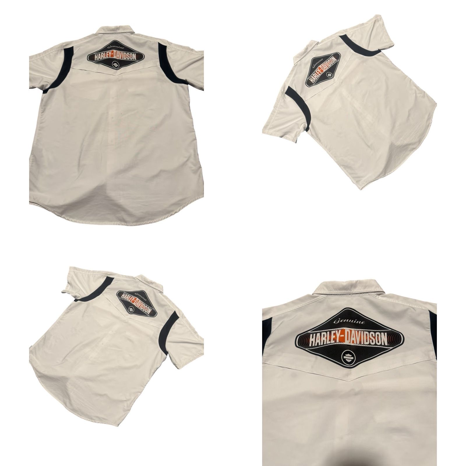 Harley Davidson VINTAGE Harley-Davidson Button Shirt 2XL Mens Casual Workwear Biker Motorcycle Grunge Y2K Ivory Solid Short Sleeve Embroidered Pockets Size US XXL / EU 58 / 5 - 8 Thumbnail