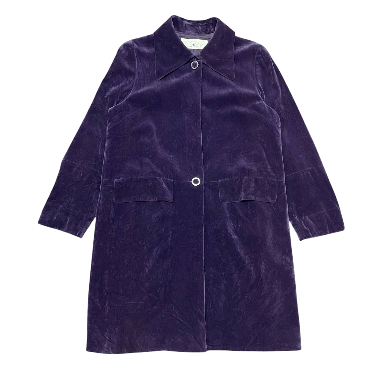 Karl Lagerfeld Karl Lagerfeld Velvet Long Coat Purple Size US S / EU 44-46 / 1 - 1 Thumbnail