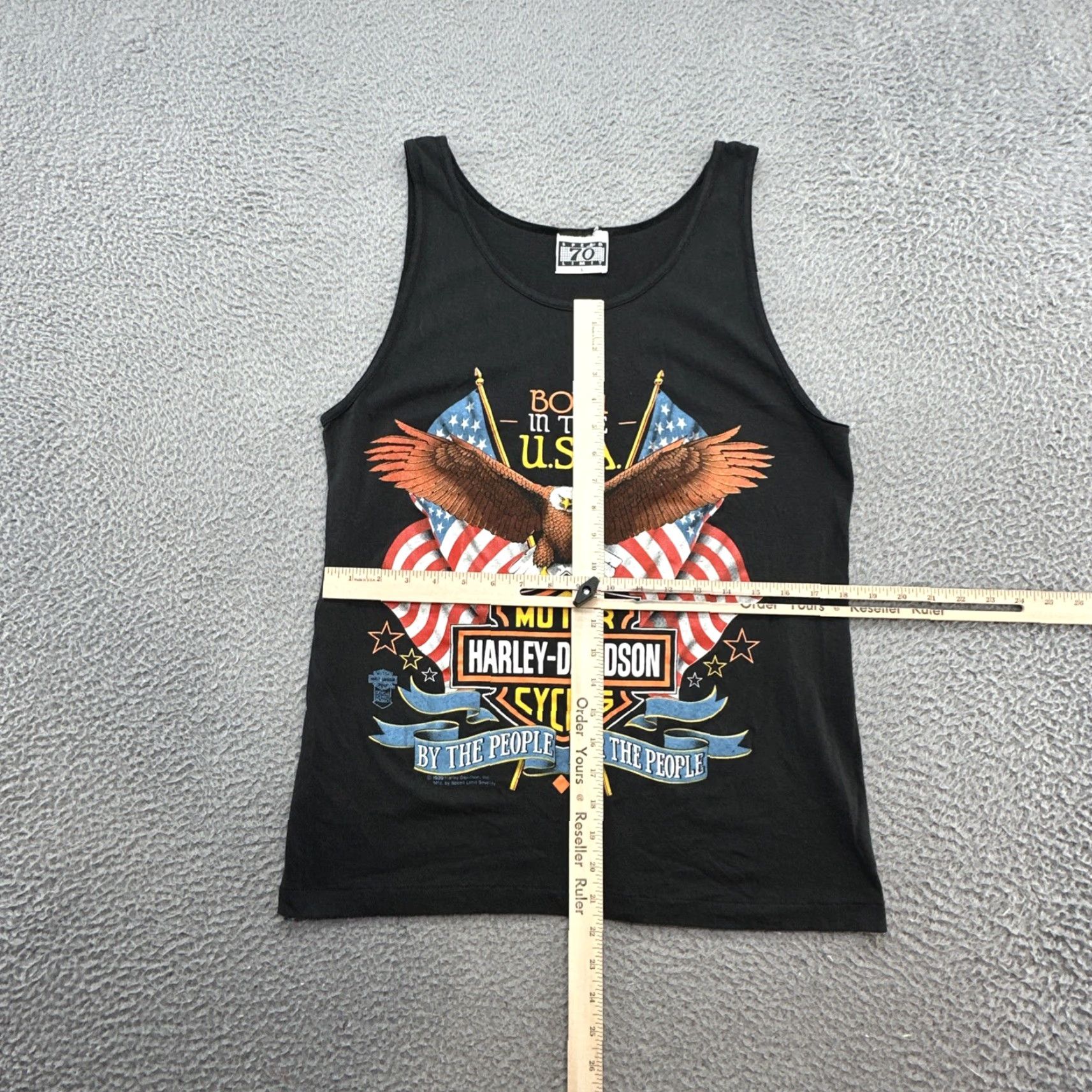 Harley Davidson VINTAGE Harley-Davidson Shirt 80s Speed Limit 70 Black Men L T-Shirt Logo Graphic Knit Cotton Crew Neck USA Size US L / EU 52-54 / 3 - 2 Thumbnail