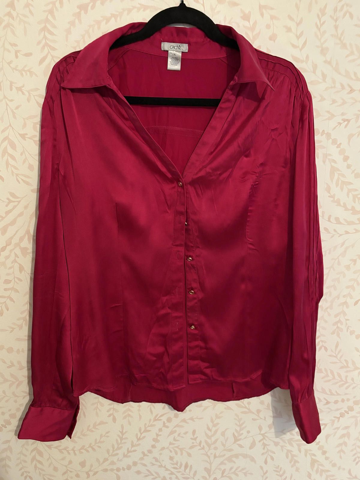 Other Cache Women's Silk Blend Long Sleeve Button-Up Blouse, XL Size XL / US 12-14 / IT 48-50 - 1 Thumbnail