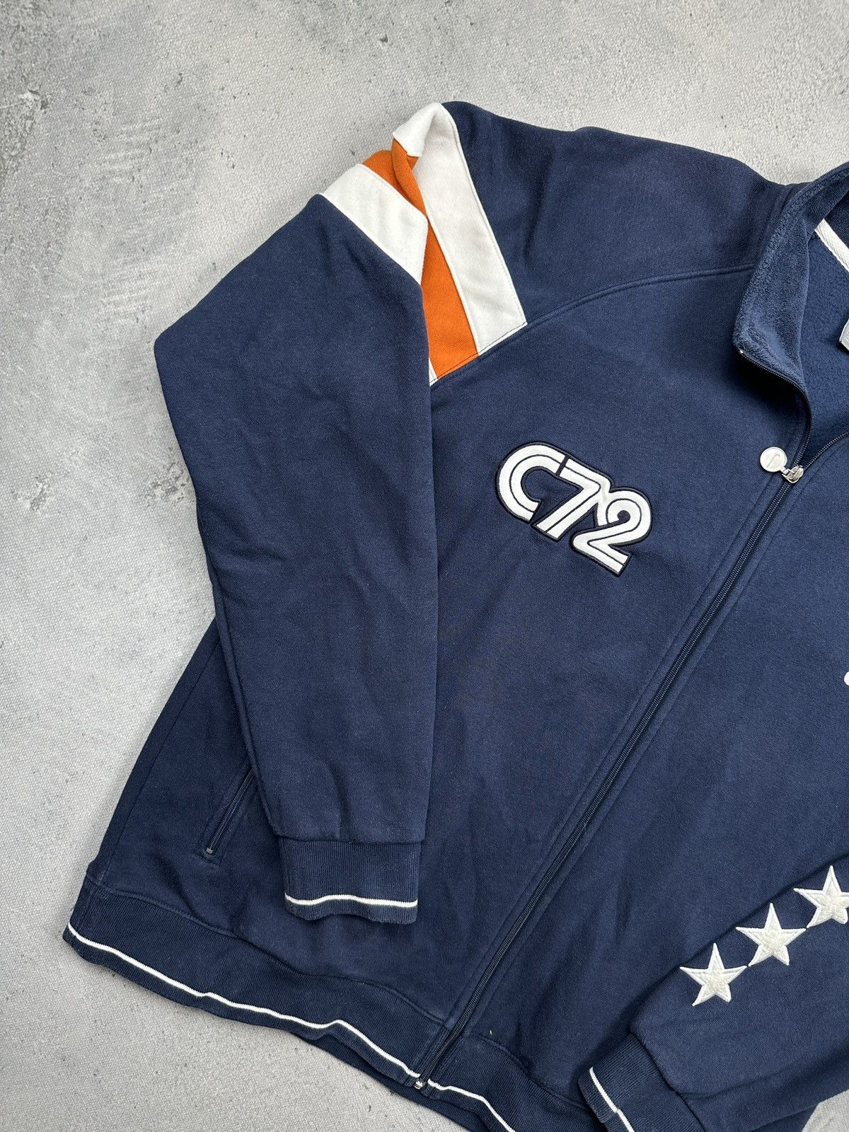 Nike Vintage Nike C72 Navy Track Jacket Star Sleeve Detailing 90s Size US XL / EU 56 / 4 - 2 Thumbnail