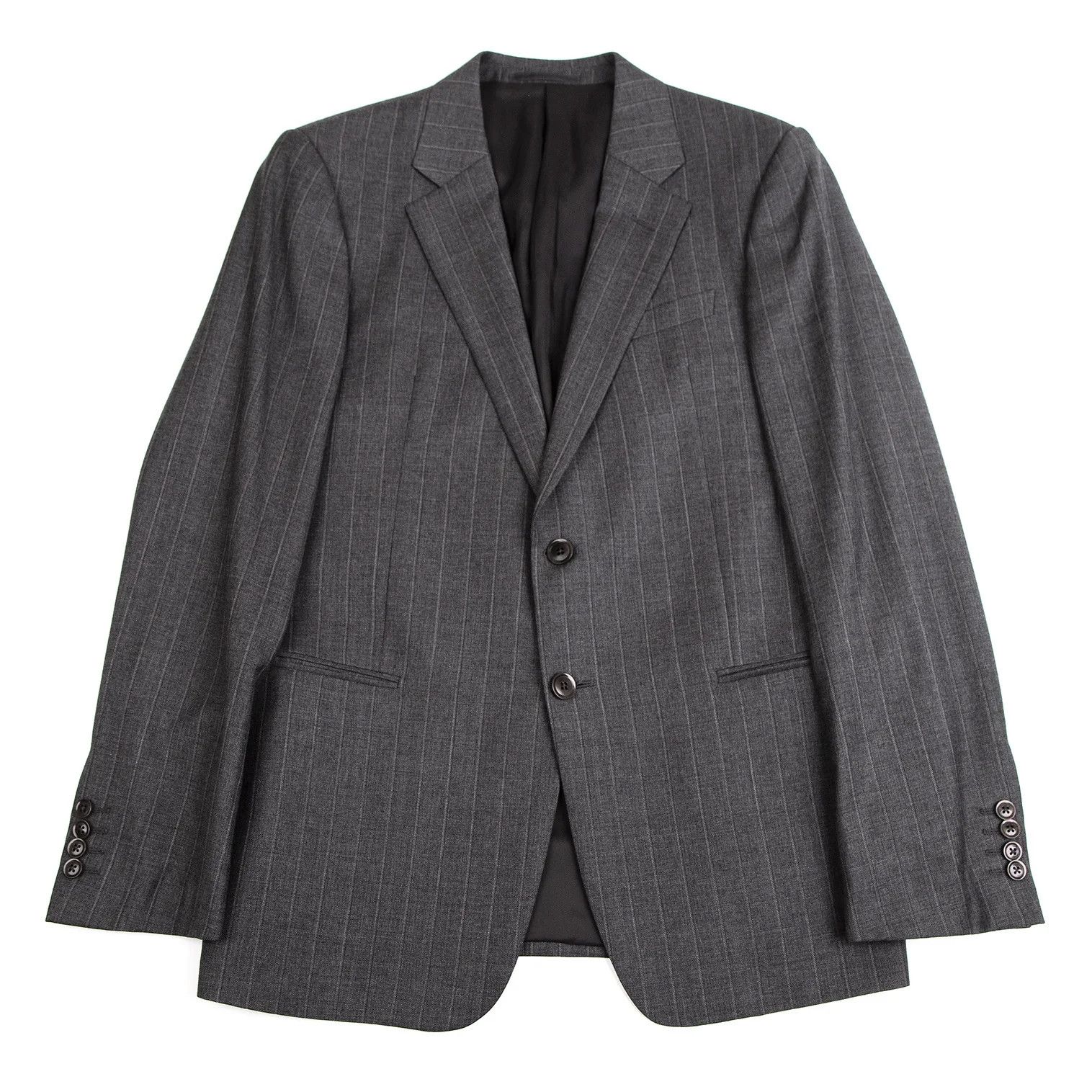 Striped 2B Wool Jacket in Gray Size 50