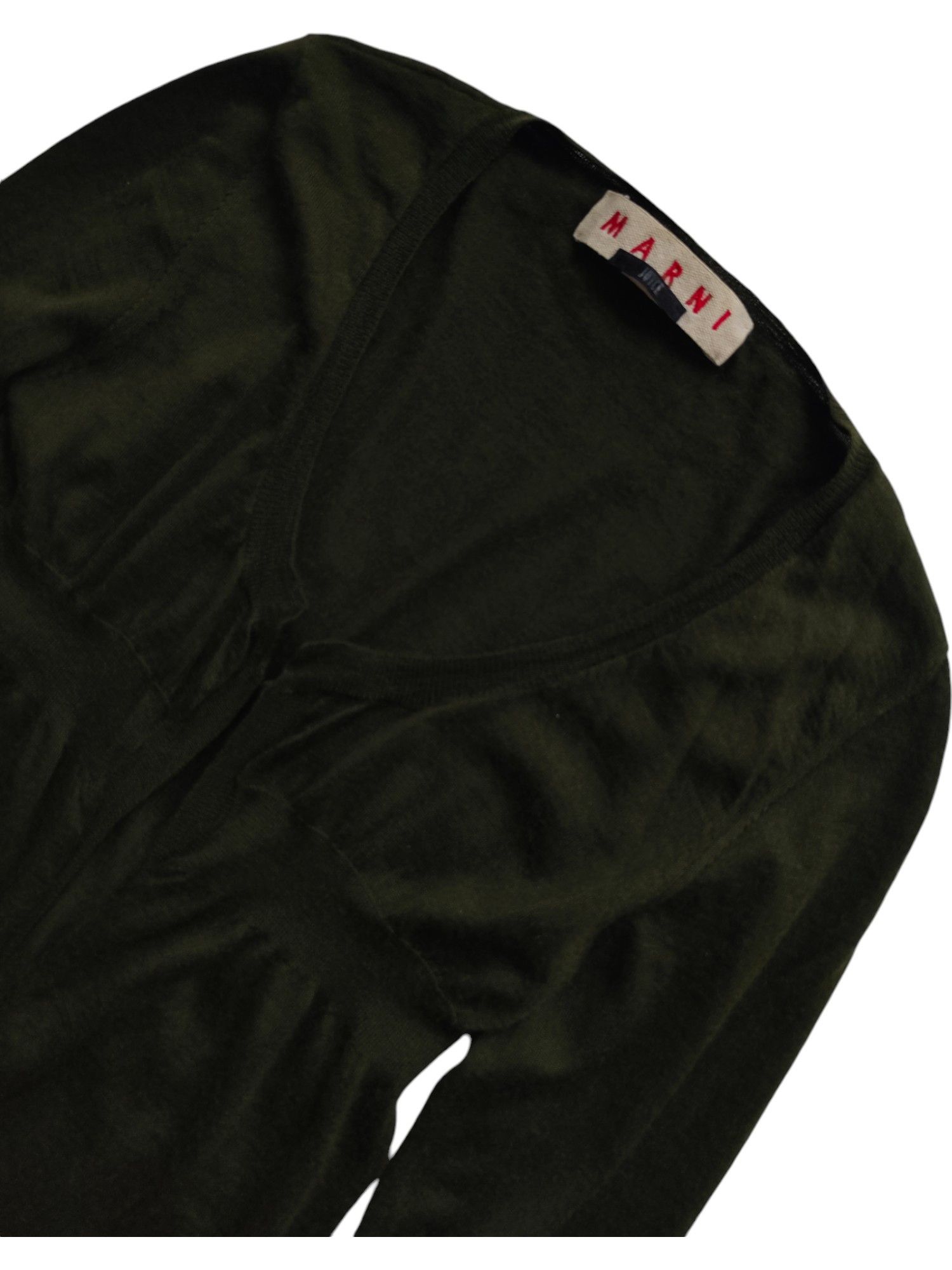 Marni Olive Green Cashmere Open Cardigan Size XS / US 0-2 / IT 36-38 - 5 Thumbnail