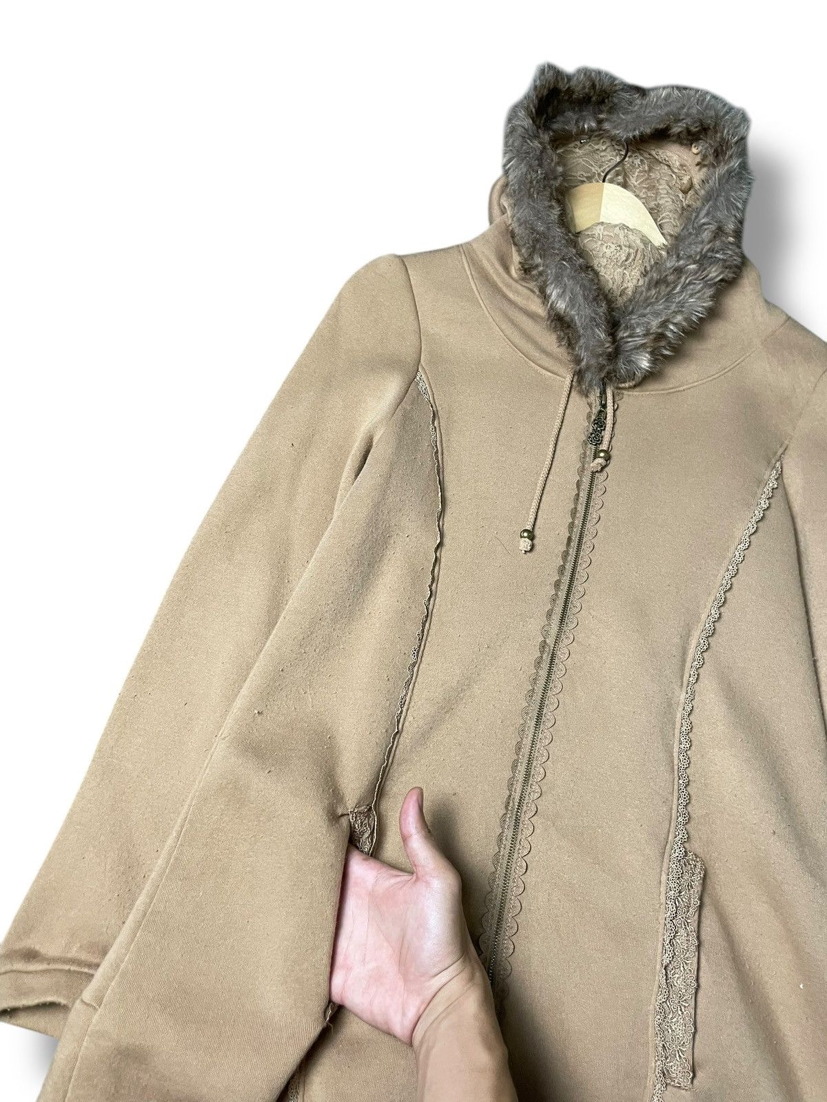Vintage Axes Femme Brand Coquette Hooded Coat (61) Size XXS / US 00 / IT 34 - 4 Thumbnail