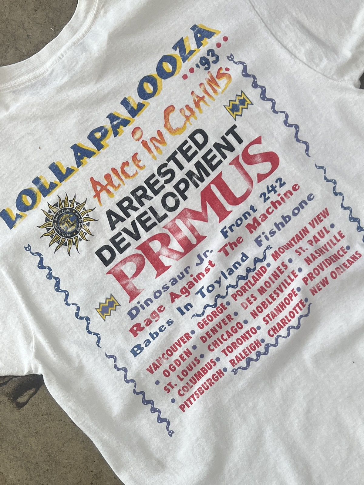 Band Tees Vintage 1993 Lollapalooza Alice in Chains Primus Tee XL Size US XL / EU 56 / 4 - 4 Thumbnail