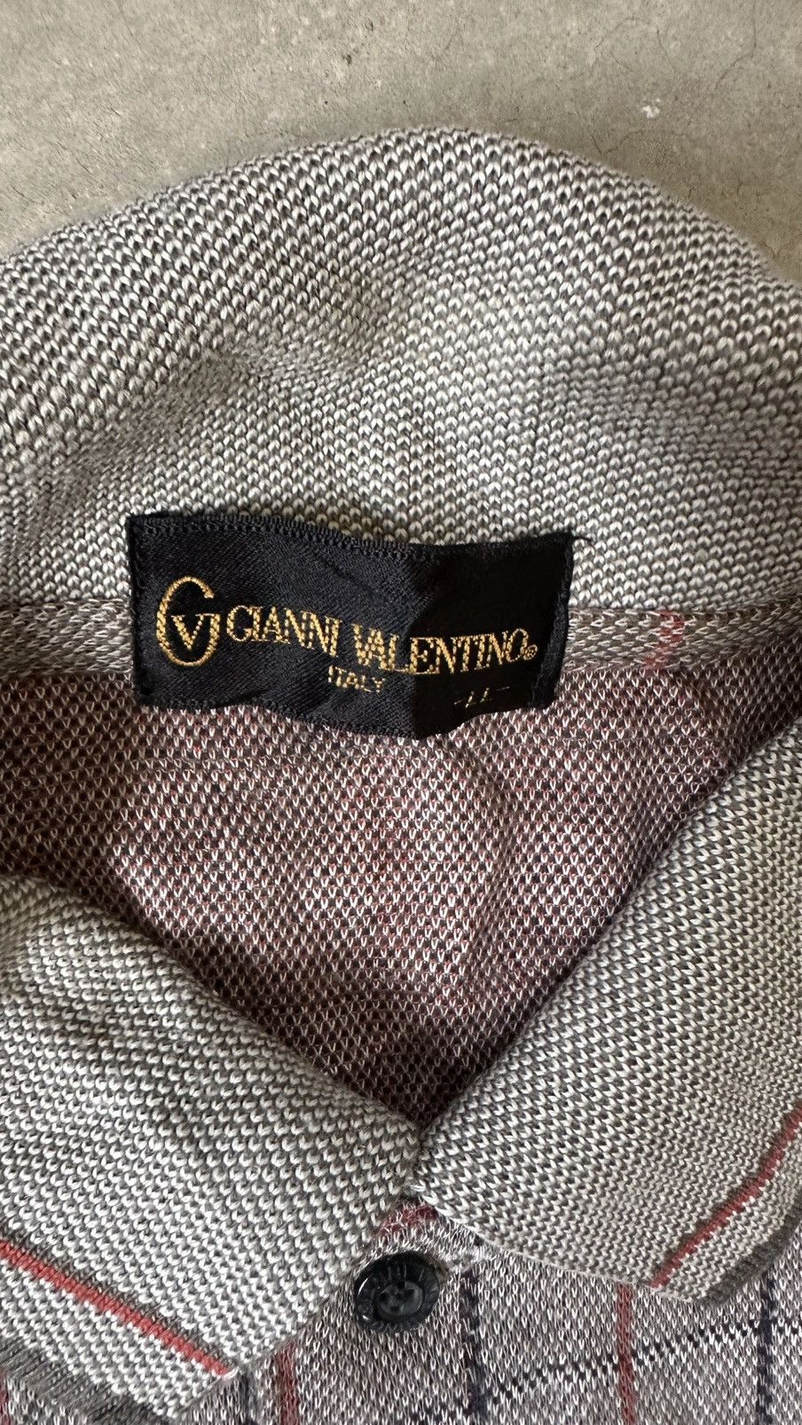 Gianni Valentino VINTAGE GIANNI VALENTINO CHECKERED POLO TEE LS Size US L / EU 52-54 / 3 - 4 Thumbnail
