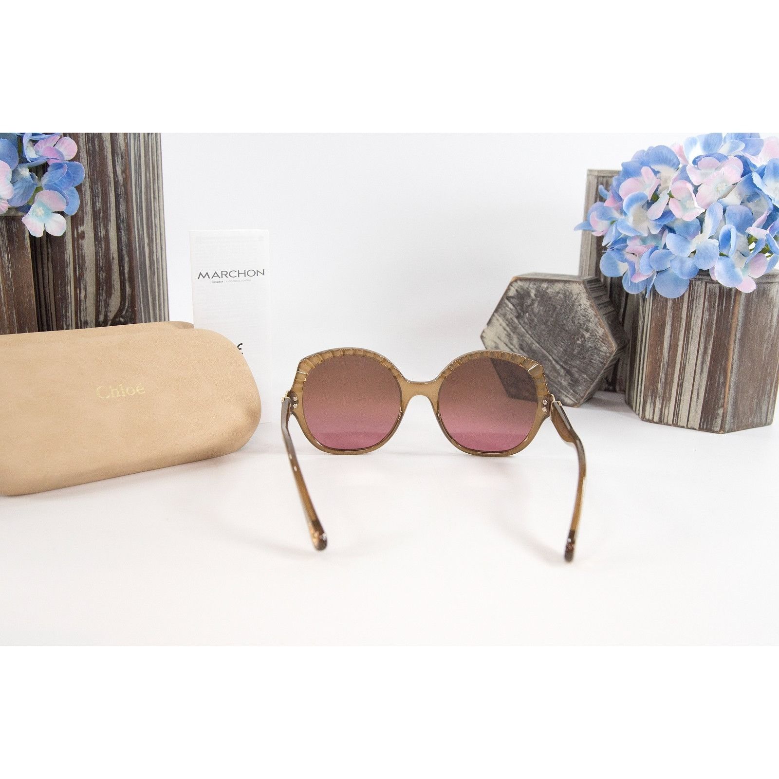 Chloe Chloe CE749S Brown Rose Tortoise Acrylic Logo Sunglasses NWT Size ONE SIZE - 5 Thumbnail