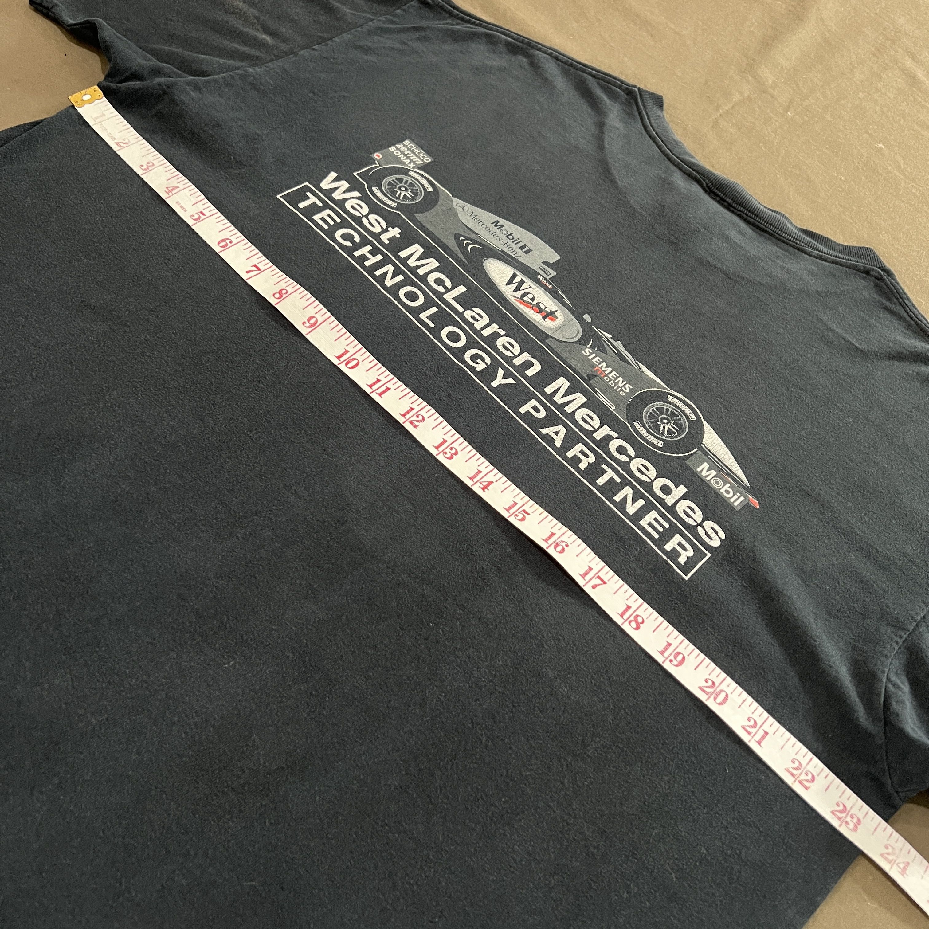 Ferrari Vintage Mobile West McLaren Mercedes F1 Formula 1 Promo Tee Size US XL / EU 56 / 4 - 9 Thumbnail