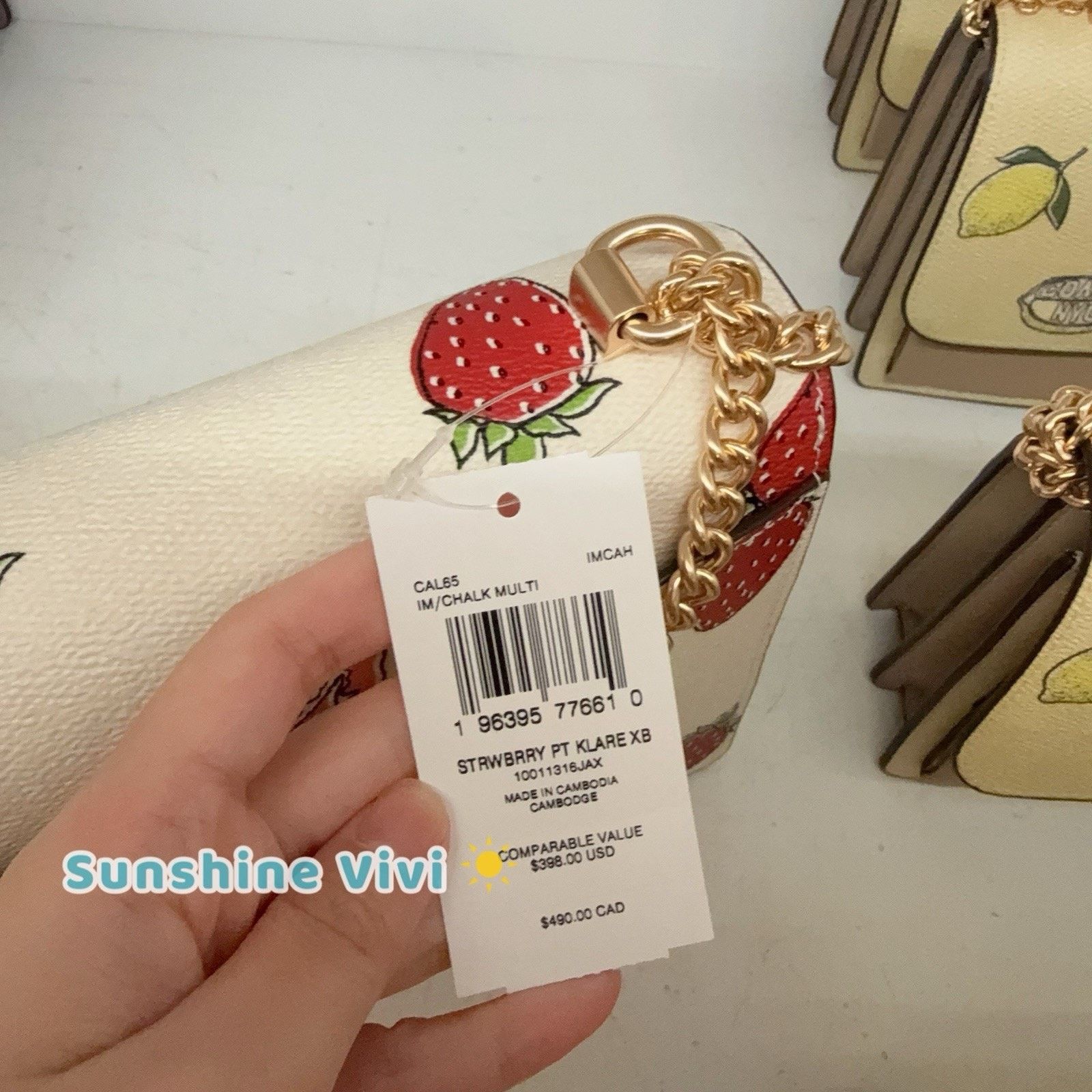 Coach NWT Coach Klare Crossbody Strawberry Gold/Chalk Multi CAL65 Size ONE SIZE - 5 Thumbnail