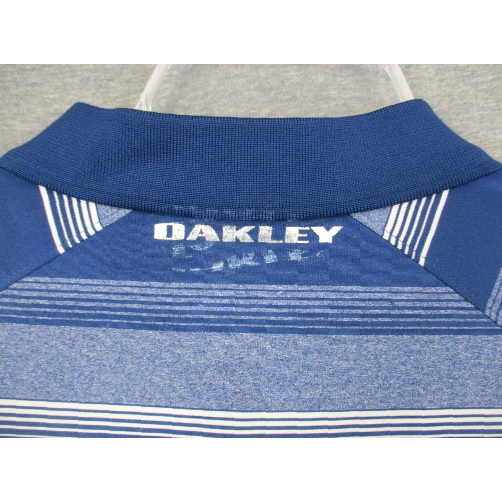 Oakley Oakley Hydrolix Sport Golf Polo Shirt Men's Large Blue Striped Stretch TPC Polo Shirt Logo Sports Golf Size US L / EU 52-54 / 3 - 7 Thumbnail