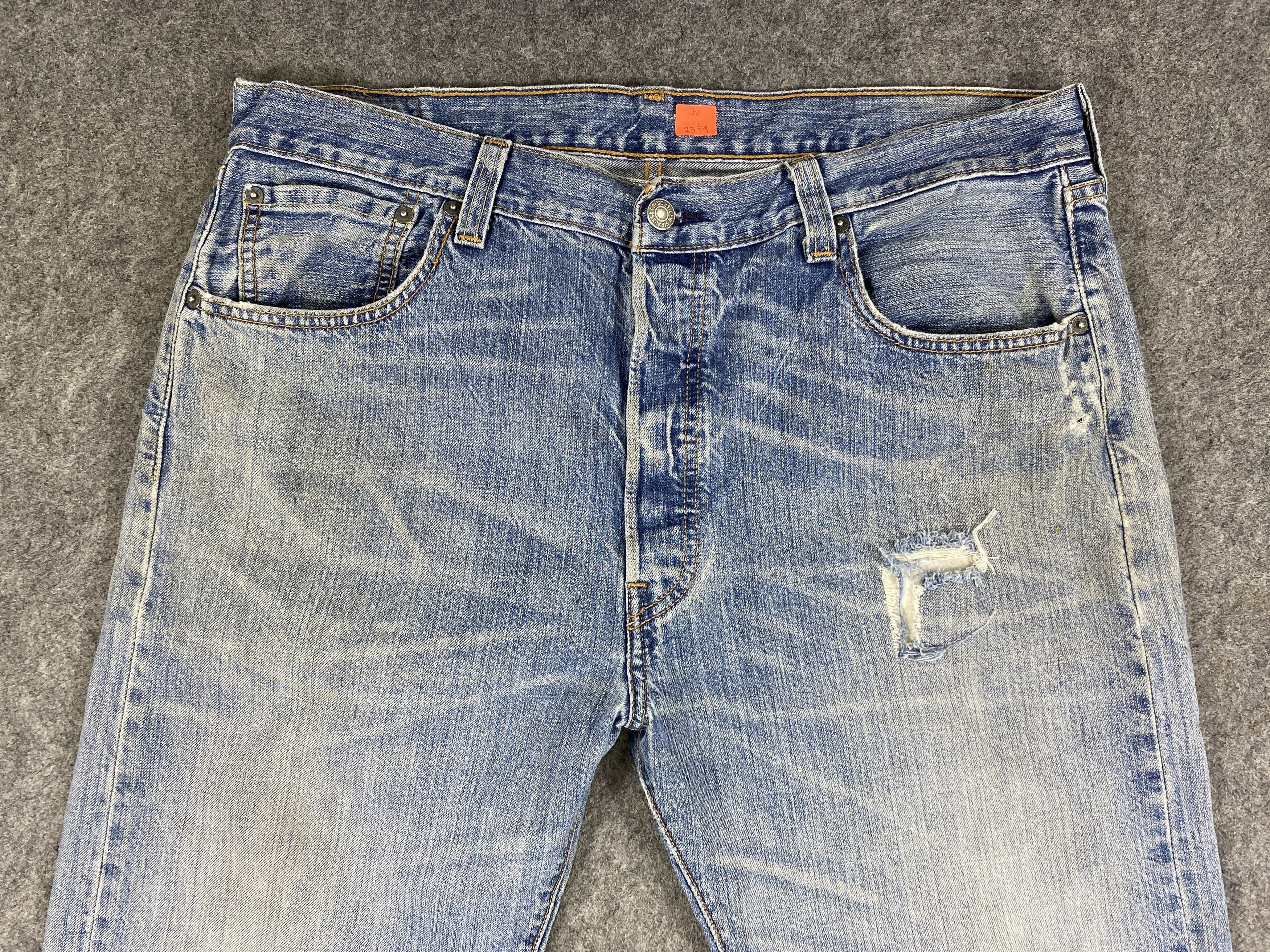 Japanese Brand Distressed Blue Vintage Levi's 501 36x32.5 Denim -JN2359 Size US 36 / EU 52 - 3 Thumbnail