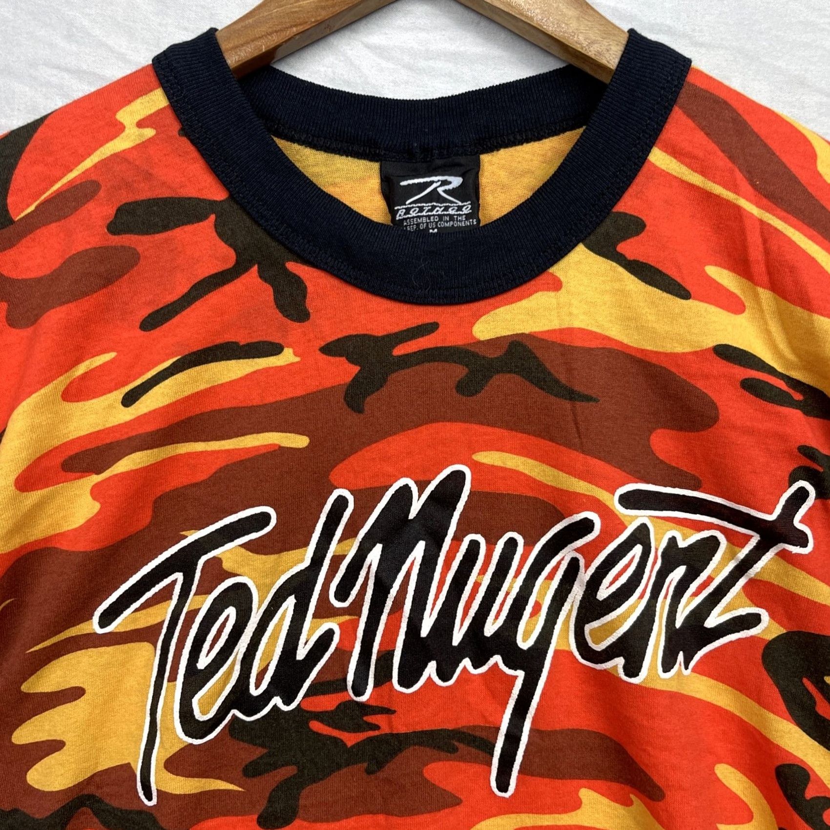 Rothco VINTAGE Rothco Ted Nugent Shirt Mens M Orange Camo Band Tee Size US M / EU 48-50 / 2 - 3 Thumbnail