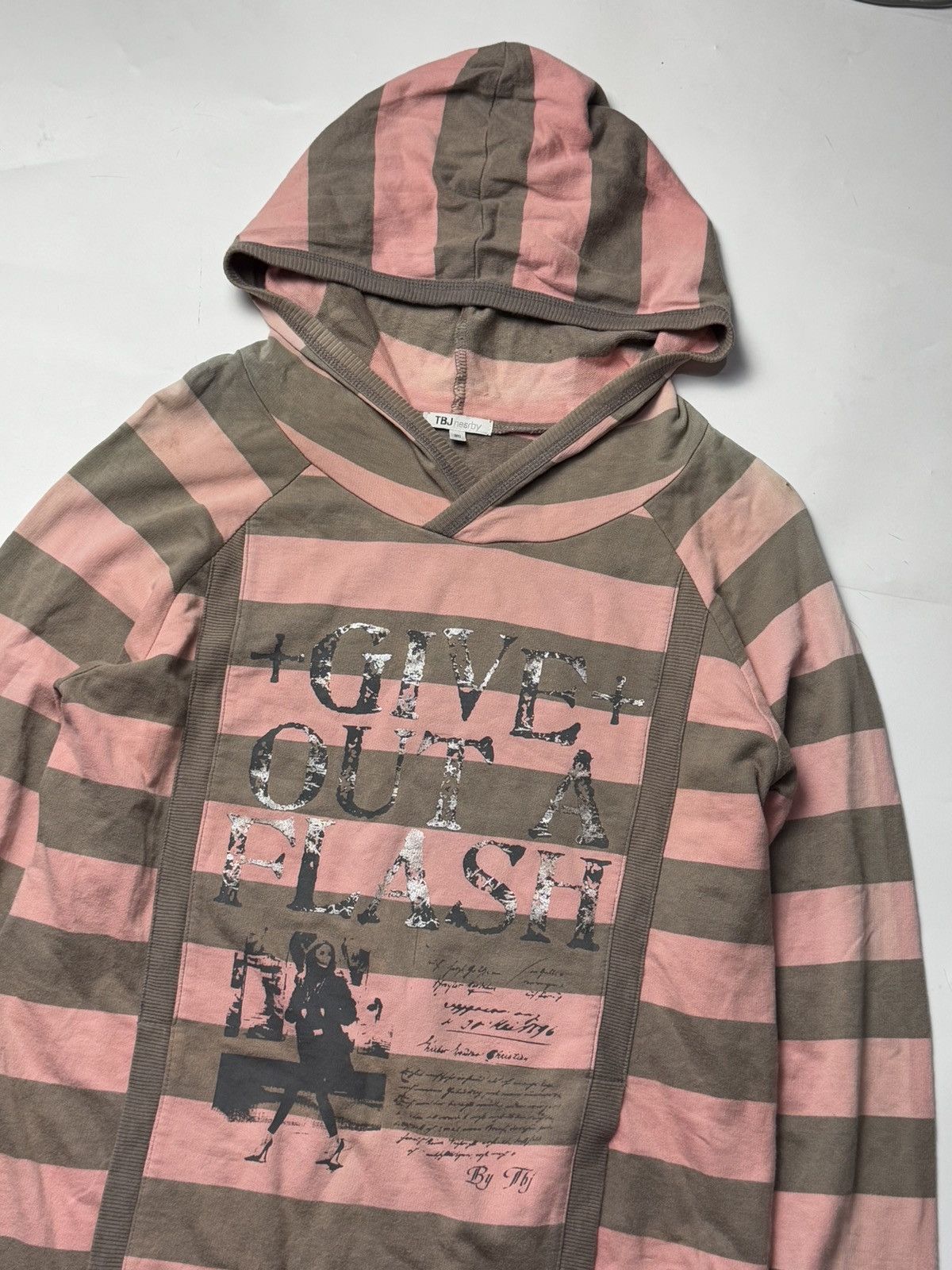 If Six Was Nine × Japanese Brand × Le Grande Bleu (L.G.B.) 2000s Hoodie Poem Stripe By Tbjnearby Lgb Ifsix Style Size US M / EU 48-50 / 2 - 3 Thumbnail