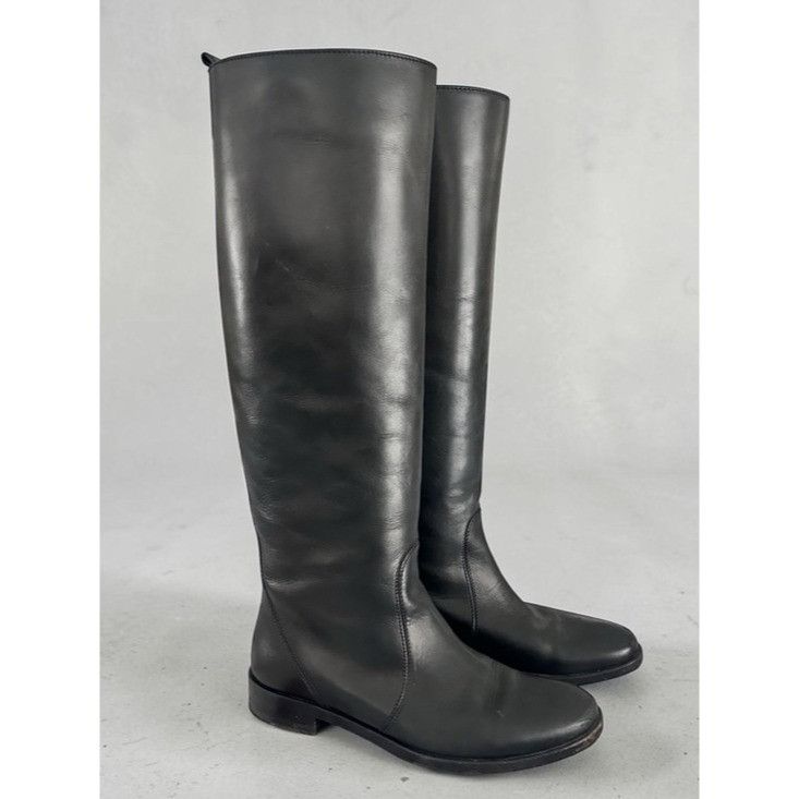 Lanvin Lanvin Black Leather Classic Knee High Boots Size US 7 / IT 37 - 1 Thumbnail