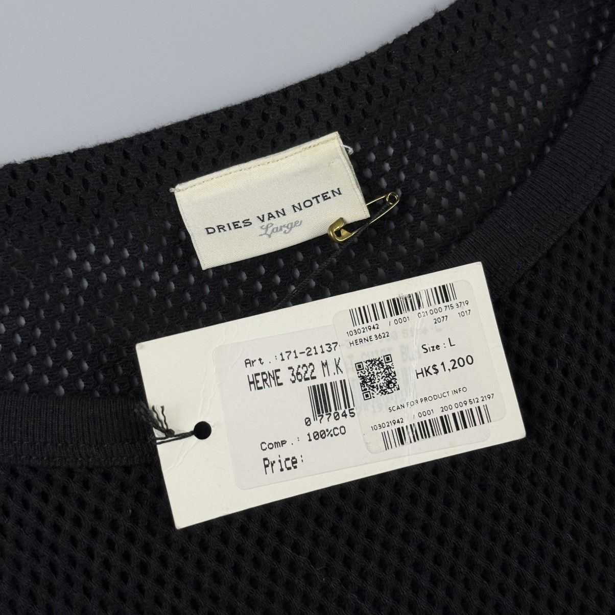 Dries Van Noten Dries Van Noten - Mesh Cotton Crew-Neck T-Shirt Size US L / EU 52-54 / 3 - 10 Thumbnail