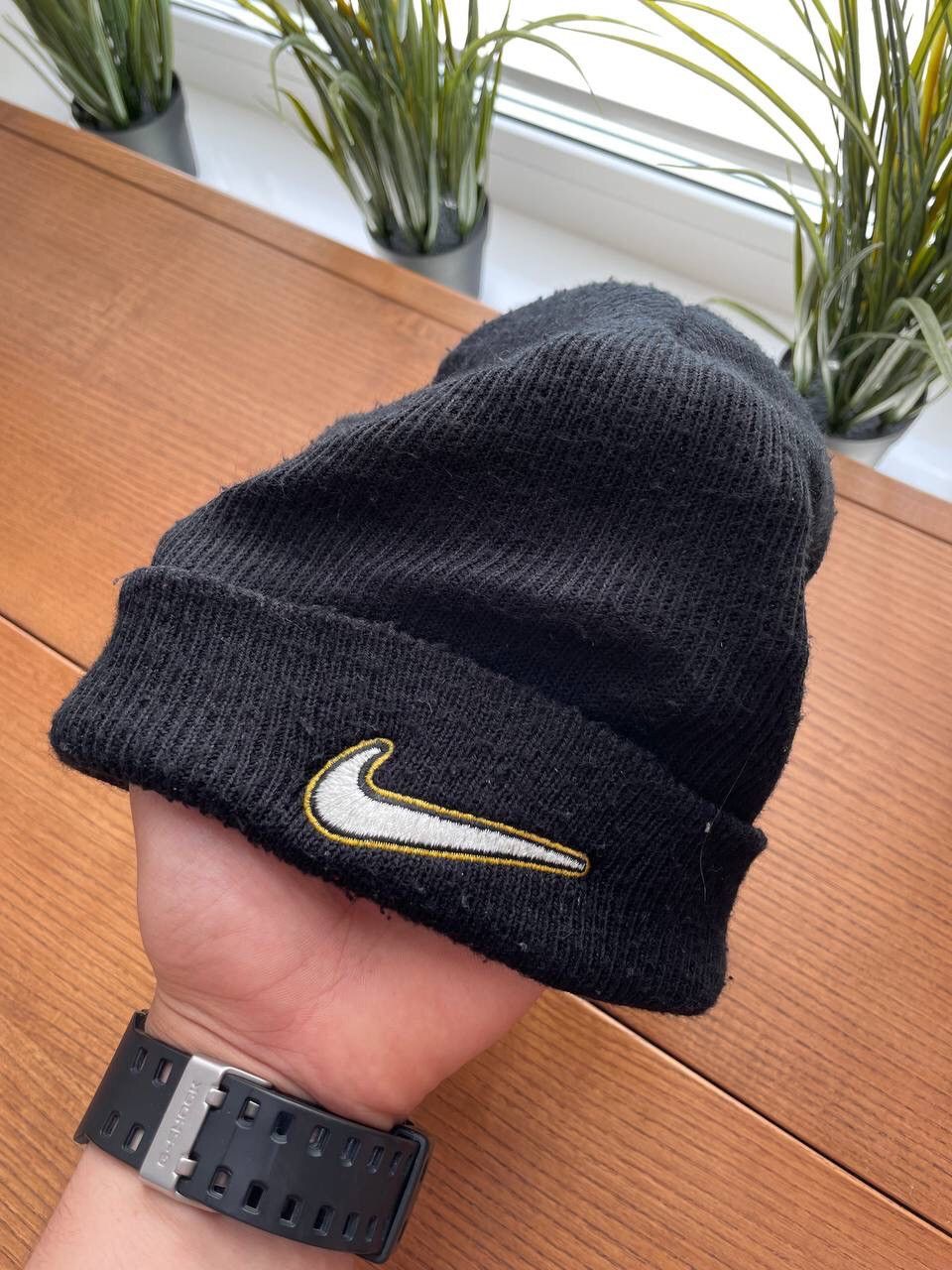 Nike × Vintage Vintage Nike Y2K 90’s Big Swoosh Logo Black Hat Beanie OS Size ONE SIZE - 7 Thumbnail