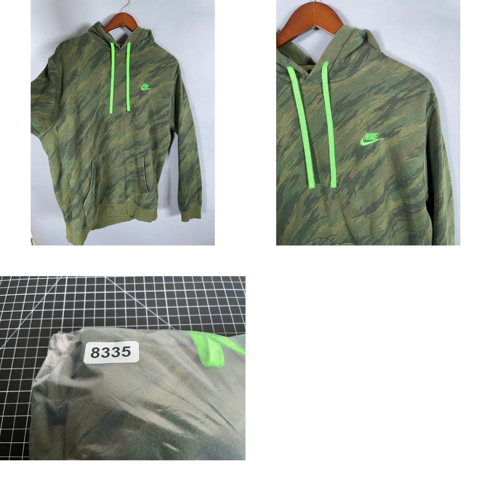 Nike Nike Club Fleece Hoodie Men's Large Green Camouflage Sweatshirt Pullover Sweatshirt Camouflage Logo Pockets Heavyweight Retro Fall Winter Size US L / EU 52-54 / 3 - 9 Thumbnail