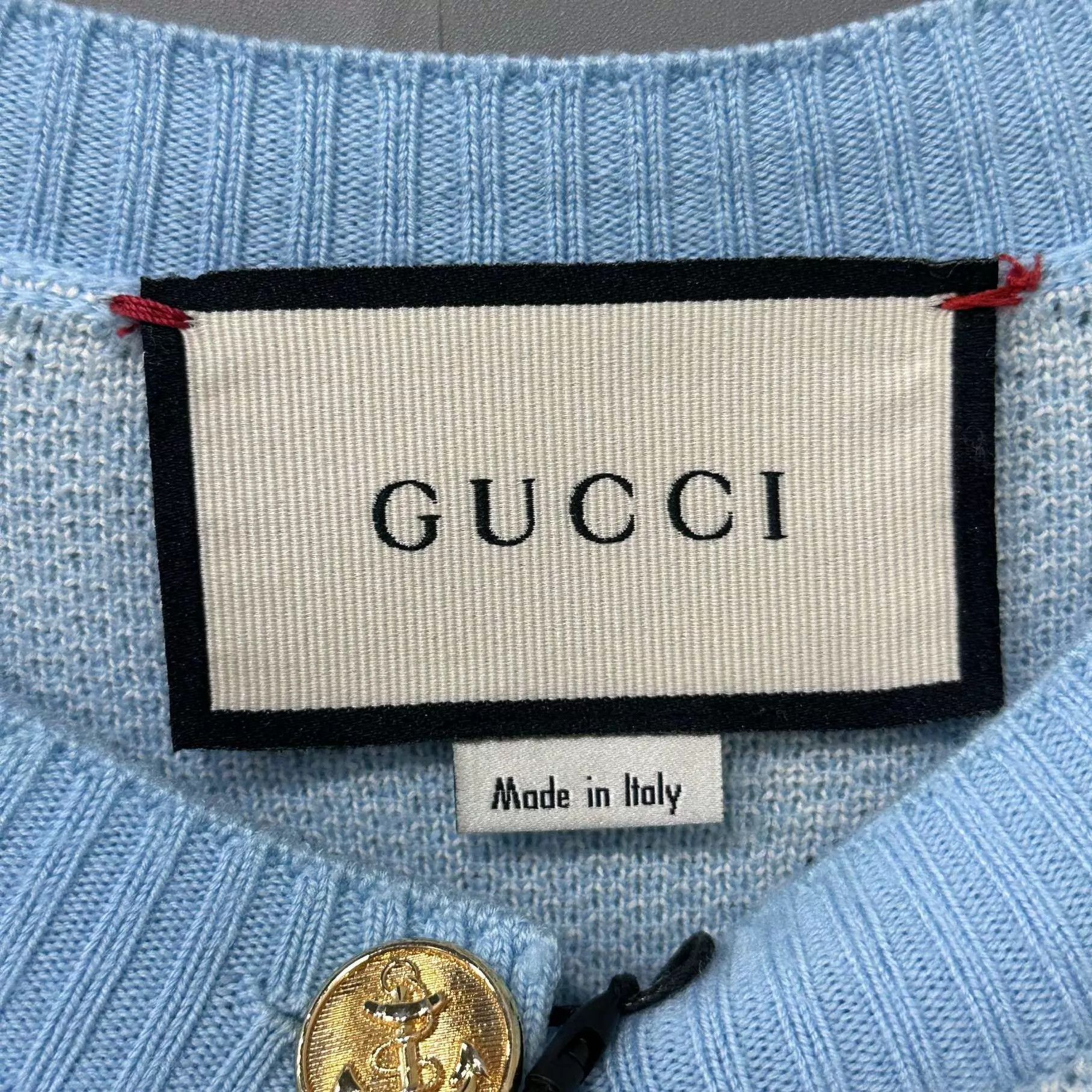 Gucci GUCCI sky blue cardigan M 99 new Size M / US 6-8 / IT 42-44 - 4 Thumbnail