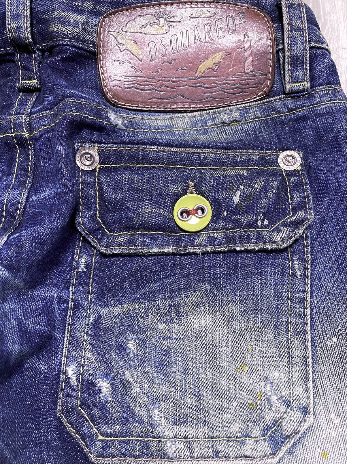 Dsquared2 Dqsuared2 Washed Patchwork Distressed Paint Splatter Jeans Size 28" / US 6 / IT 42 - 19 Thumbnail