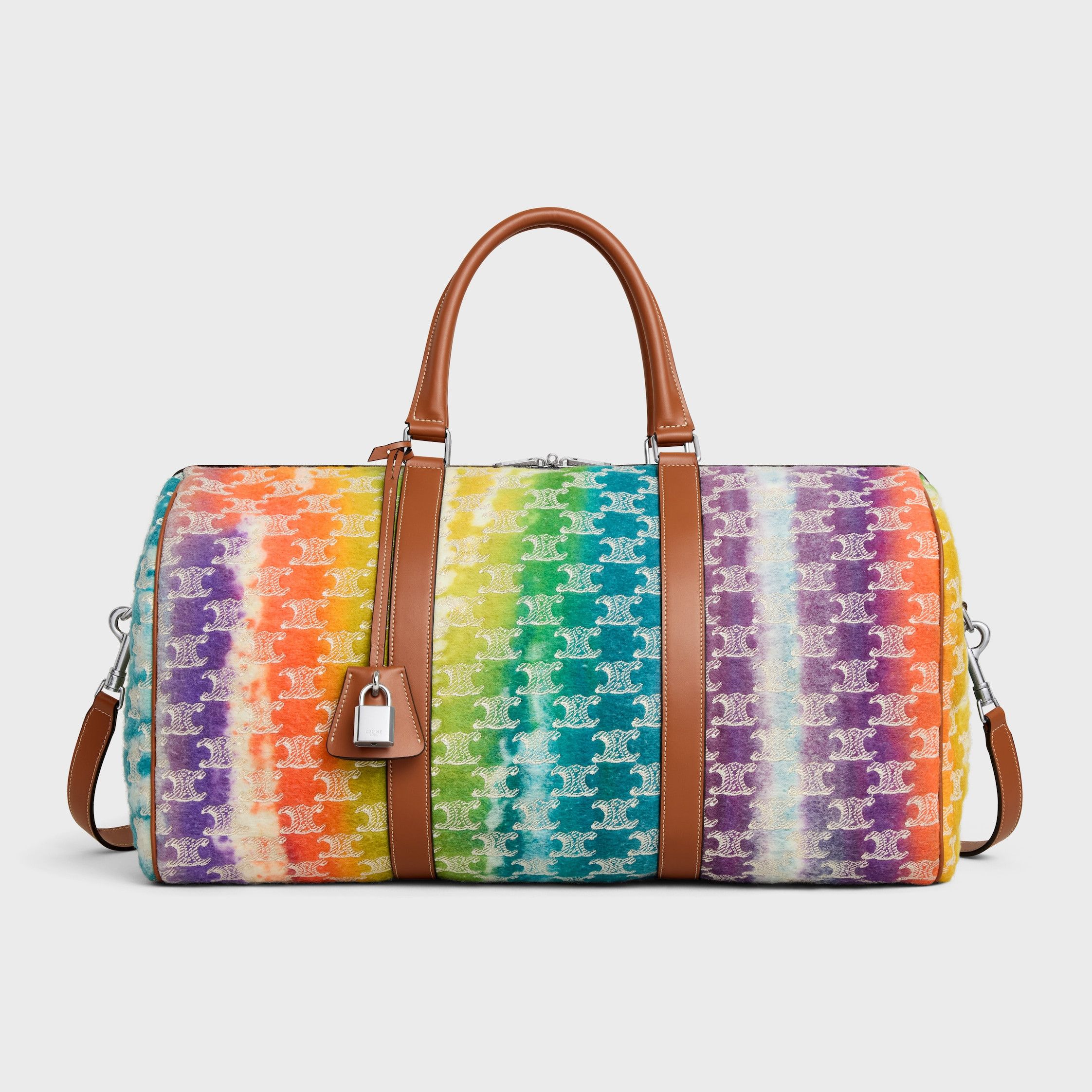 Celine MEDIUM TRAVEL BAG IN TEXTILE WITH TRIOMPHE EMBROIDERIES AND CALFSKIN multicolor Size ONE SIZE - 1 Thumbnail