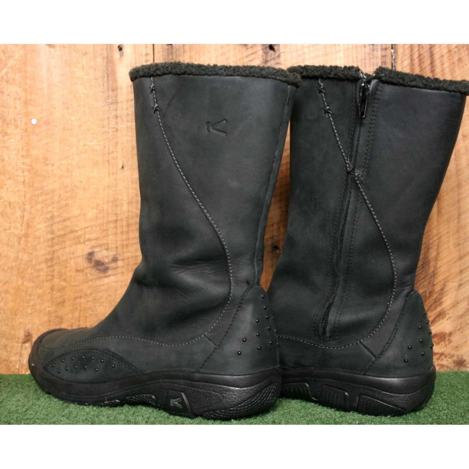 KEEN KEEN Stockholm Black Leather Fleece Lined Mid-Calf Winter Boots Sz 8.5 Women Riding Boot Size M / US 6-8 / IT 42-44 - 3 Thumbnail