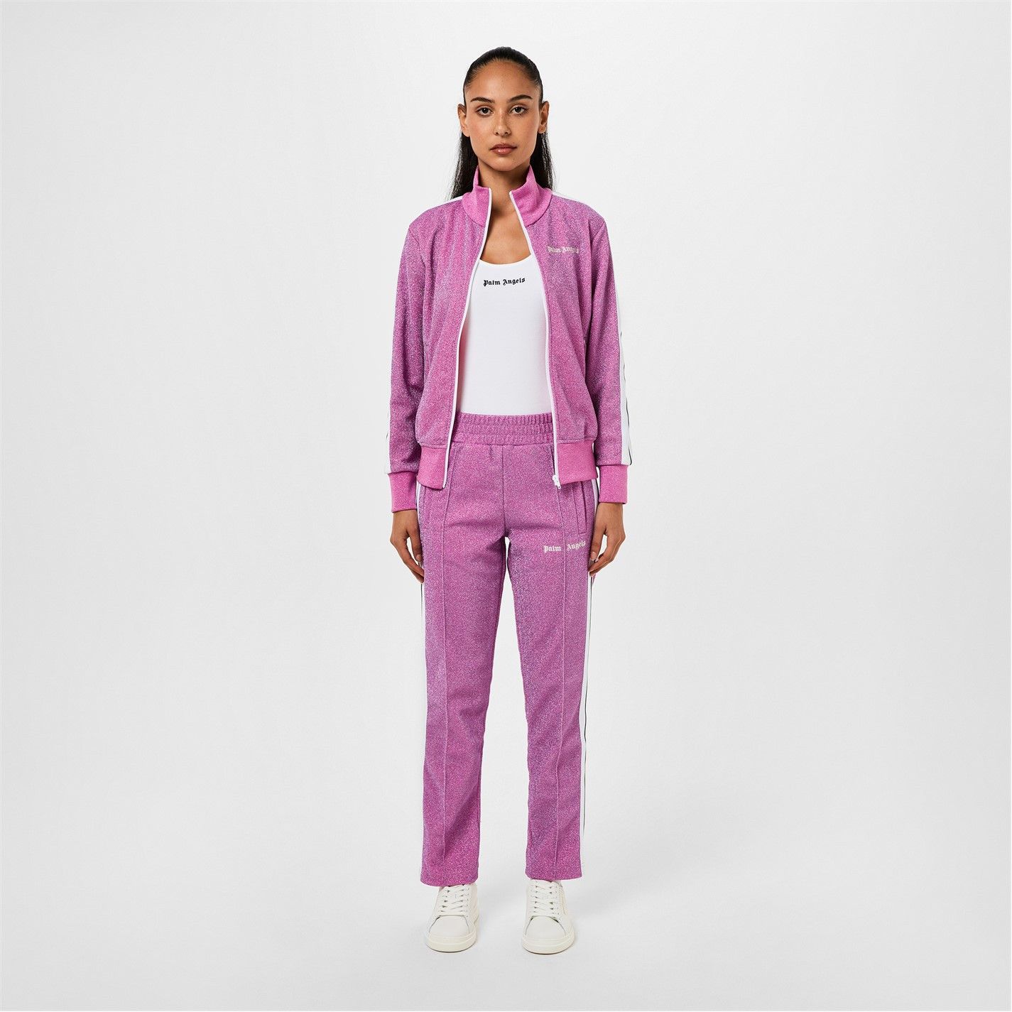 Palm Angels o1g2r1mq0325 Track Zip Jacket in Pink & white Size L / US 10 / IT 46 - 6 Thumbnail