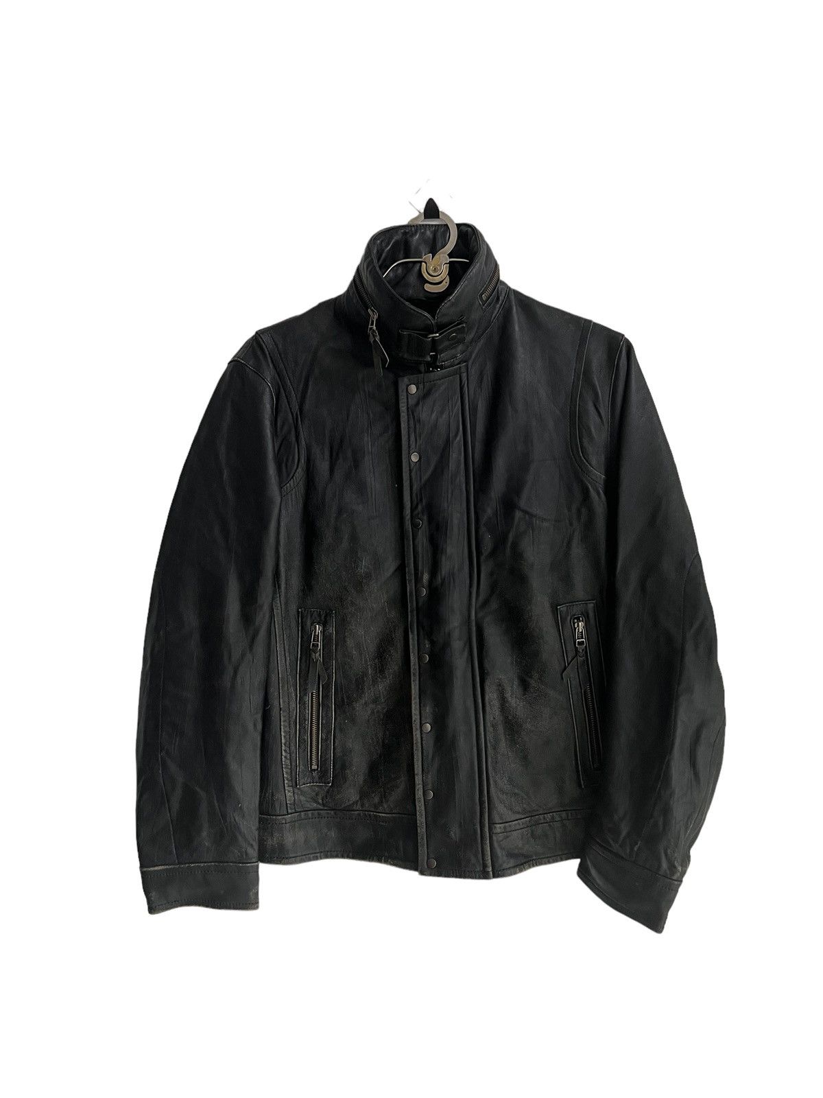 HIDEAWAYS Nicole Club for Men Leather Sheepskin Bono Biker Jacket Size US M / EU 48-50 / 2 - 3 Thumbnail