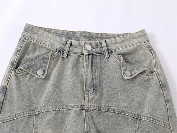 VIBE Men's punk split stitching distressed washed ripped jeans Size US 32 / EU 48 - 3 Thumbnail