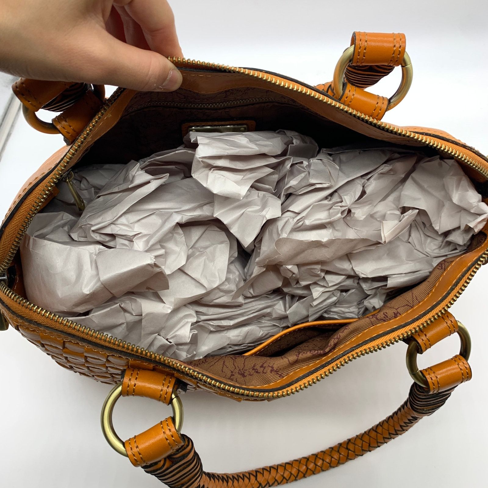 Patricia Nash Discovery Washed Woven Augusta Satchel