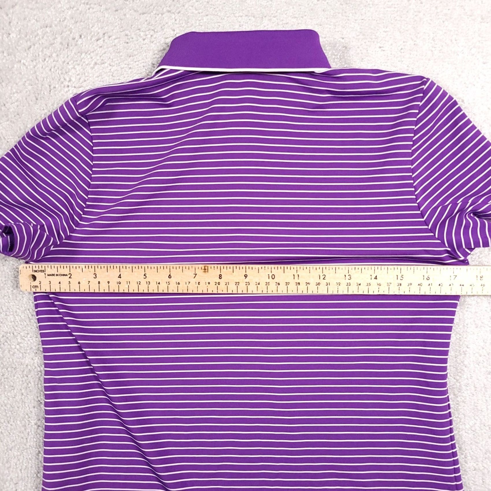 RLX Ralph Lauren RLX Ralph Lauren Womens M 2014 PGA Polo Shirt Purple Striped Short Sleeve Golf Shirt Ladies M Purple Striped Courtesy Size M / US 6-8 / IT 42-44 - 7 Thumbnail