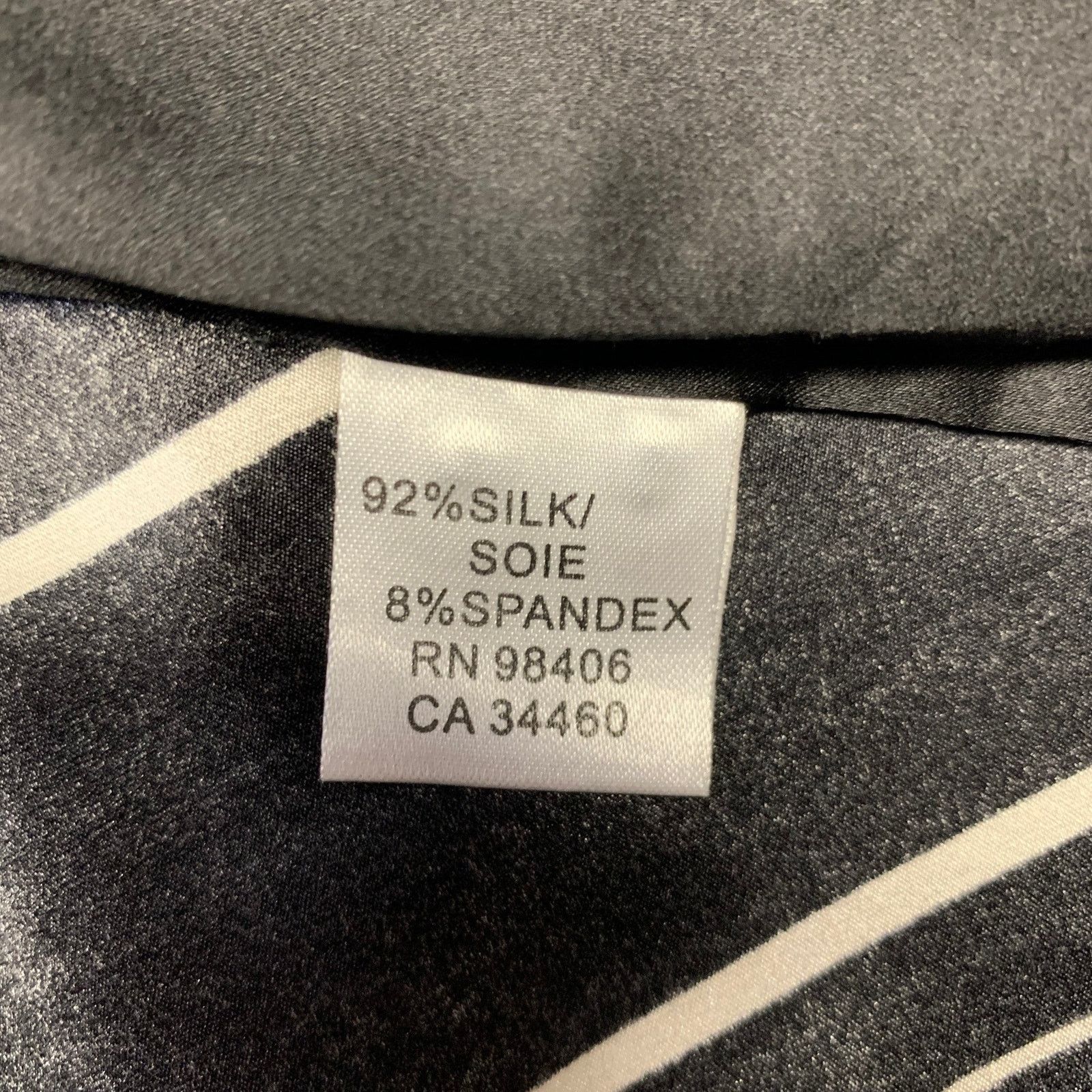 Theory Size S Black Stripe Silk Blend Button Up Long Sleeve Shirt Size US S / EU 44-46 / 1 - 6 Thumbnail