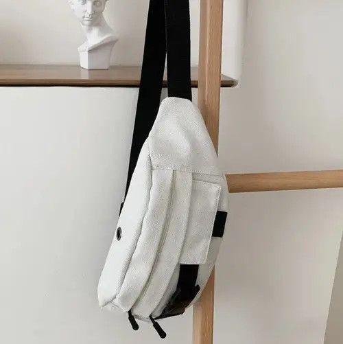 VIBE Waist Shoulder Bag Casual Canvas Harajuku Fanny Pack Size ONE SIZE - 2 Thumbnail