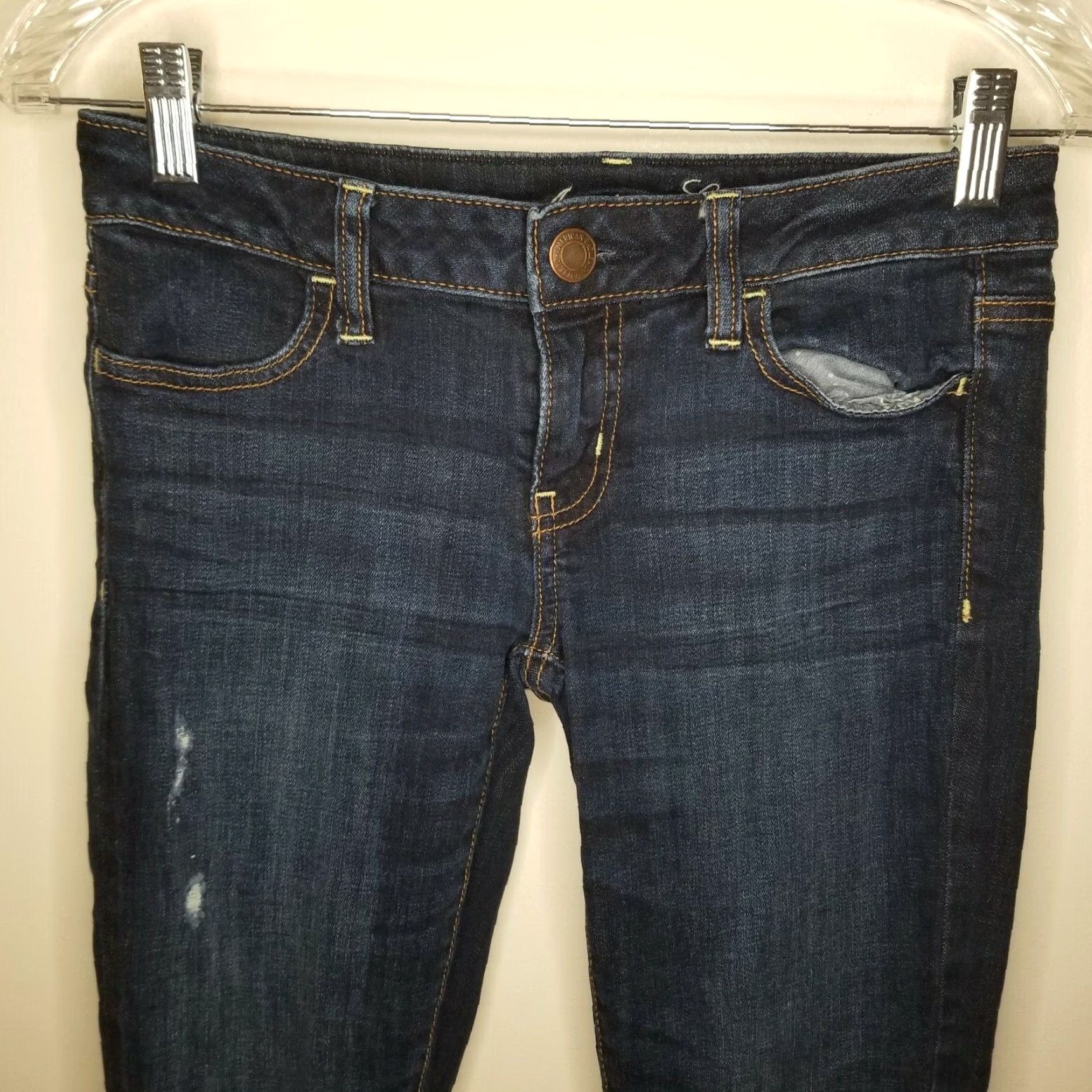American Eagle Outfitters American Eagle Distressed Blue Jean Jeggings Womens Size 2 Size 26" / US 2 / IT 38 - 2 Thumbnail