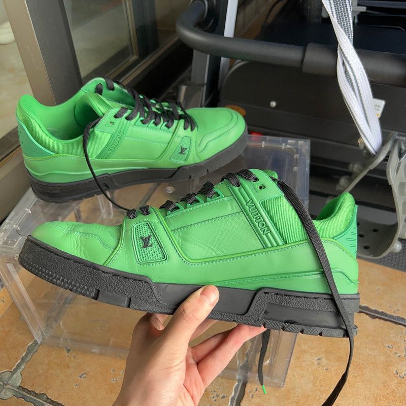 Louis Vuitton Louis Vuitton Green Casual Leather Trainers for Men -2508 Size US 9 / EU 42 - 8 Thumbnail